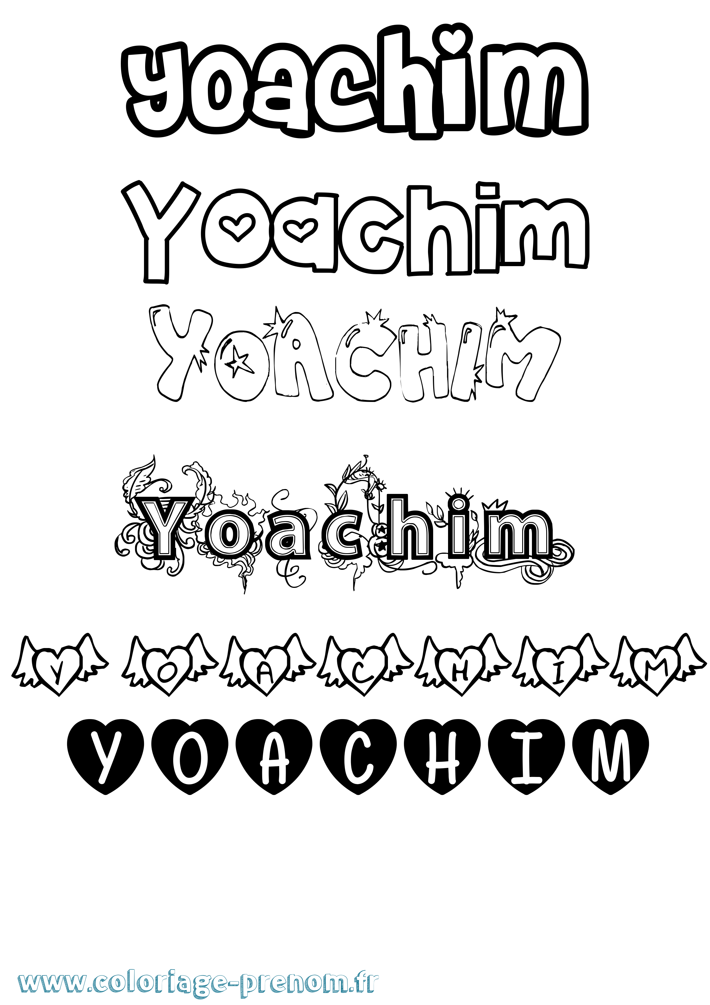 Coloriage Yoachim Girly Coloriage prénom Yoachim Girly