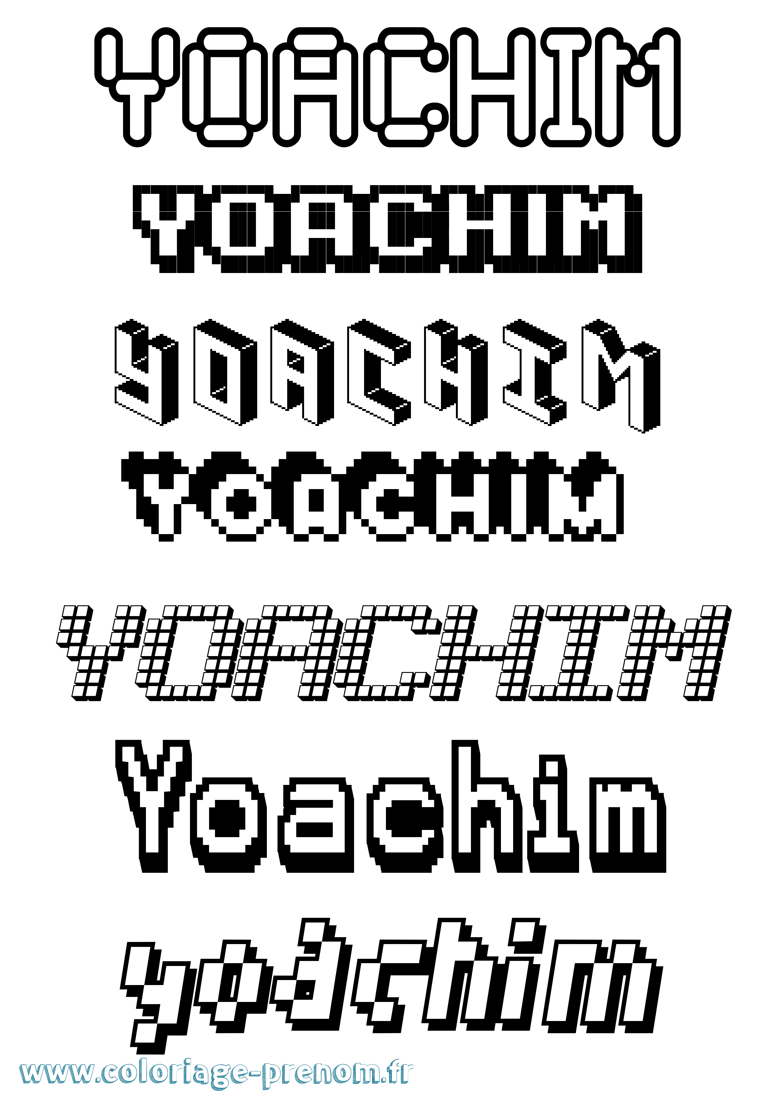 Coloriage Yoachim Pixel Coloriage prénom Yoachim Pixel