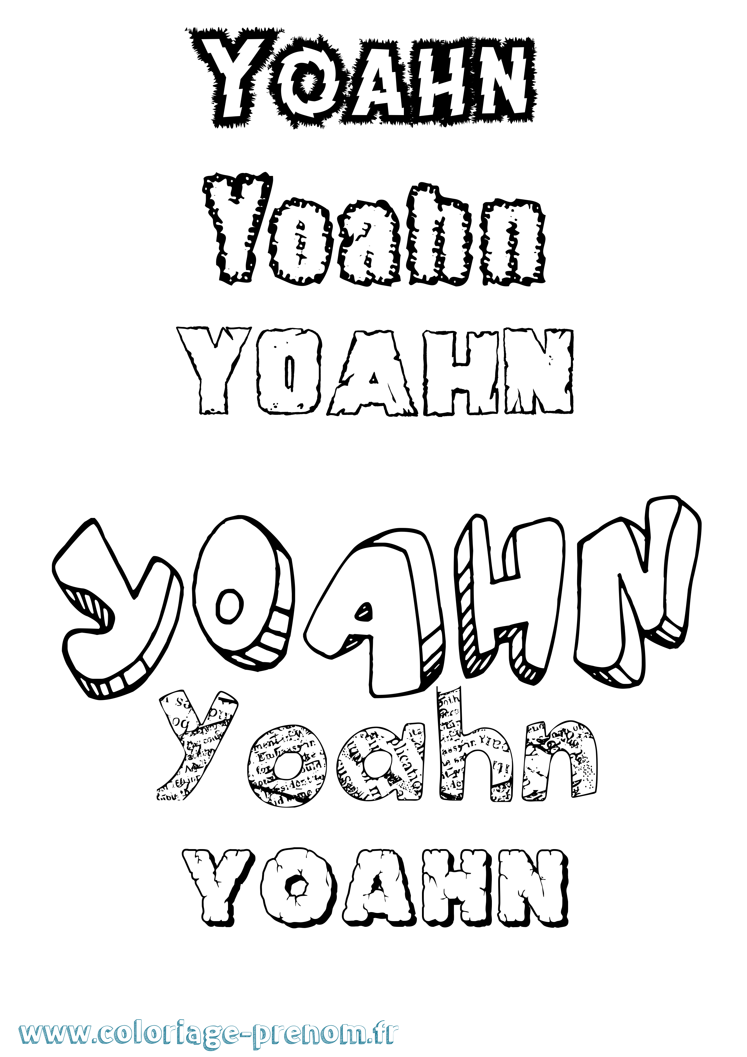 Coloriage Yoahn Destructuré Coloriage prénom Yoahn Destructuré