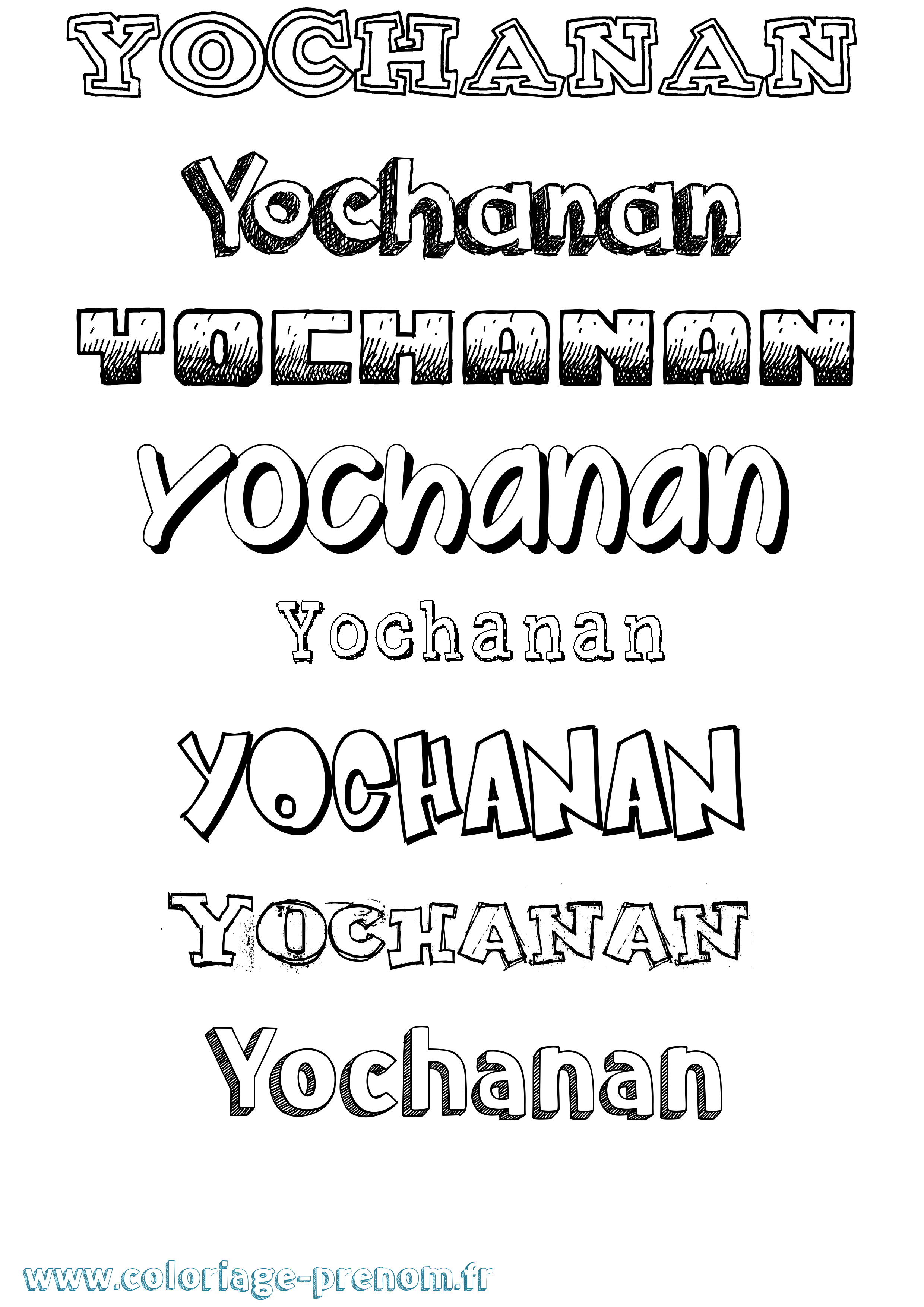 Coloriage Yochanan Dessiné Coloriage prénom Yochanan Dessiné