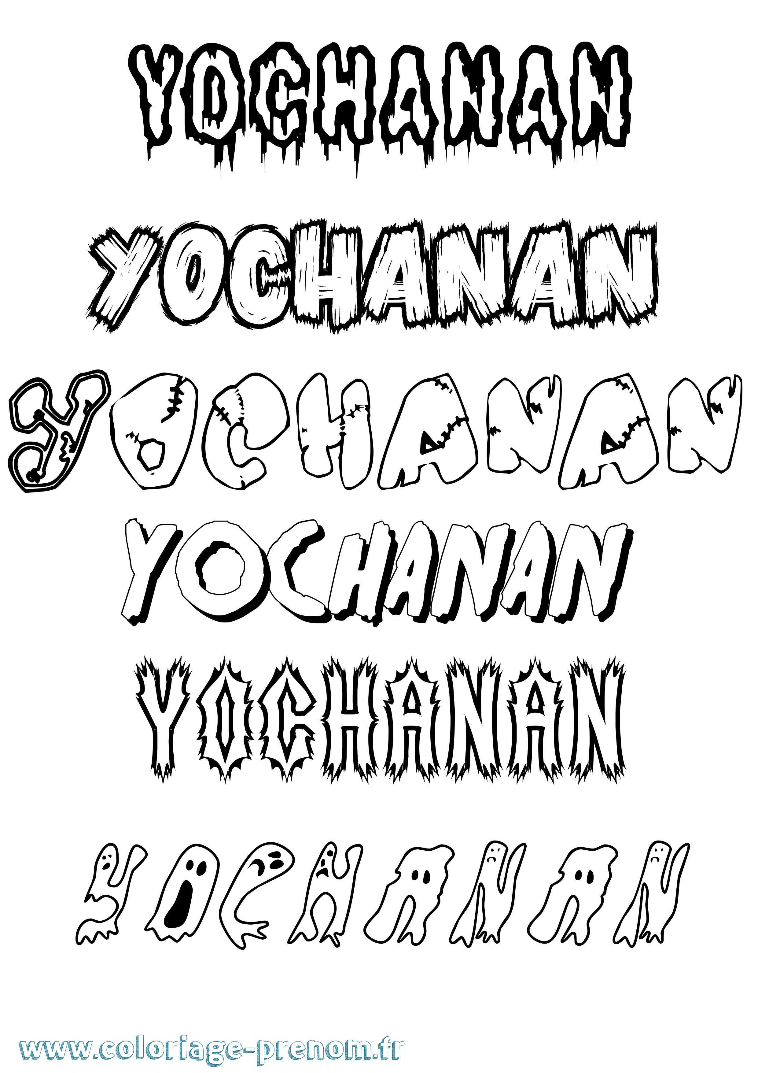 Coloriage Yochanan Frisson Coloriage prénom Yochanan Frisson