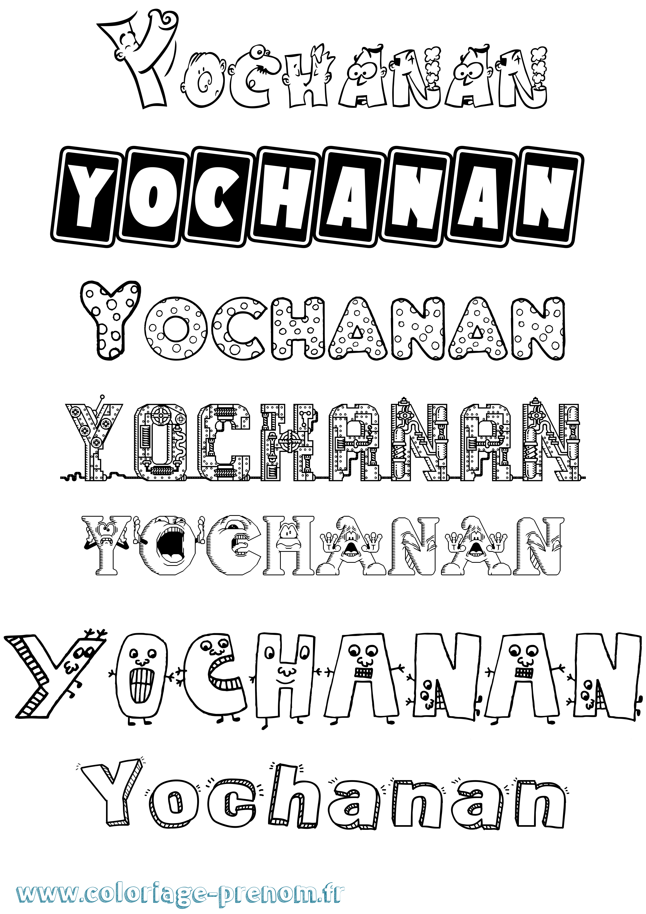 Coloriage Yochanan Fun Coloriage prénom Yochanan Fun