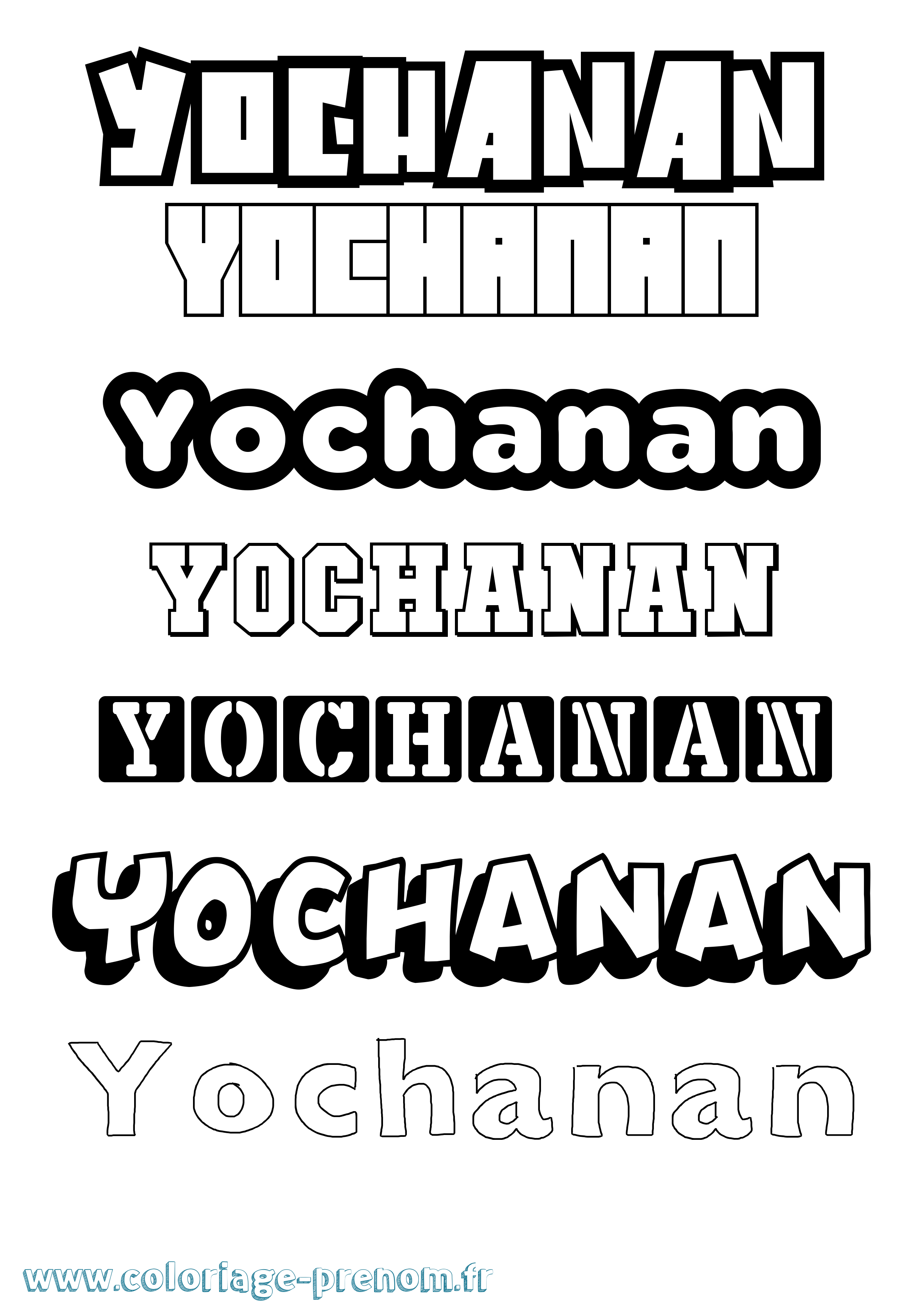 Coloriage Yochanan Simple Coloriage prénom Yochanan Simple