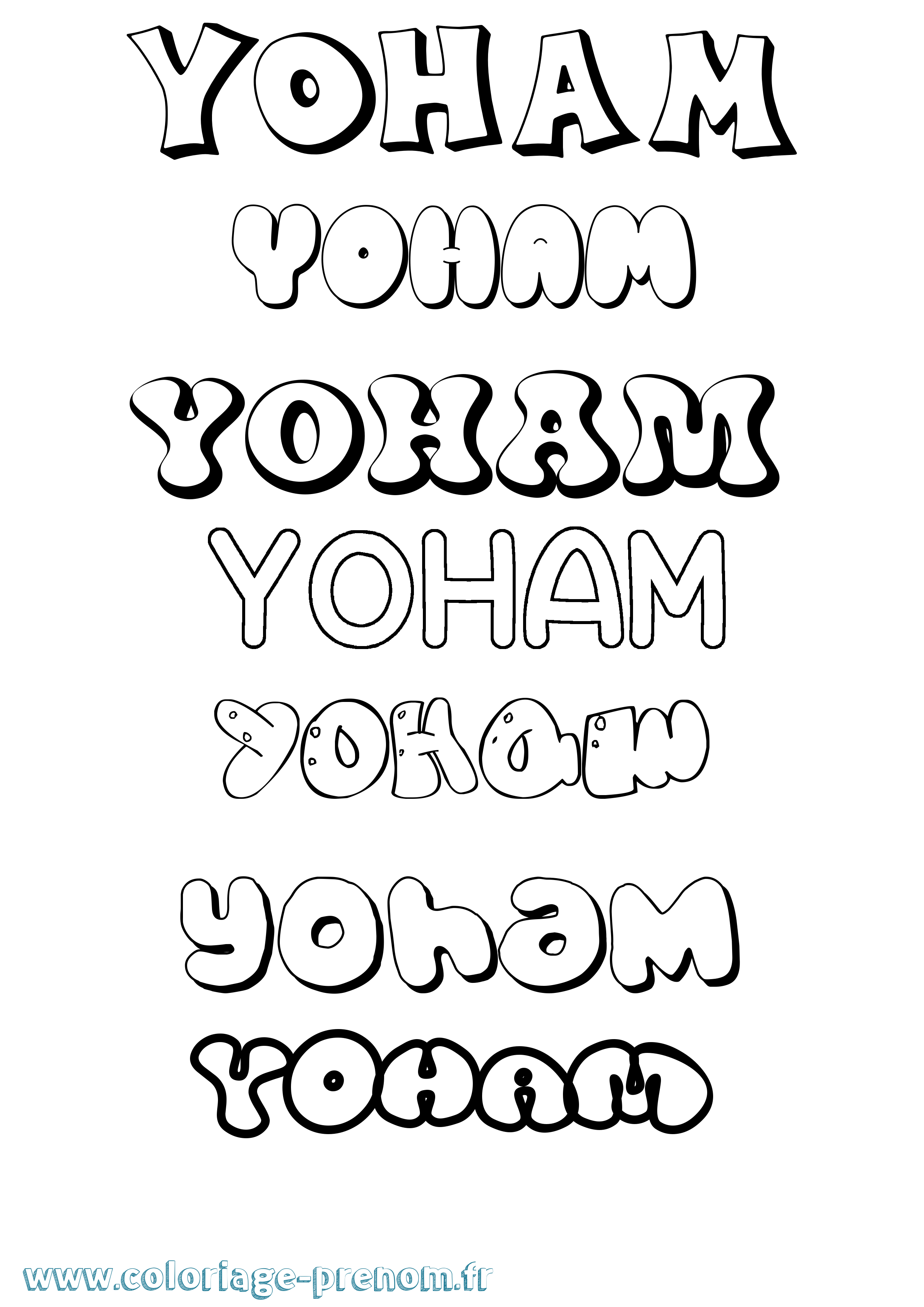 Coloriage Yoham Bubble Coloriage prénom Yoham Bubble