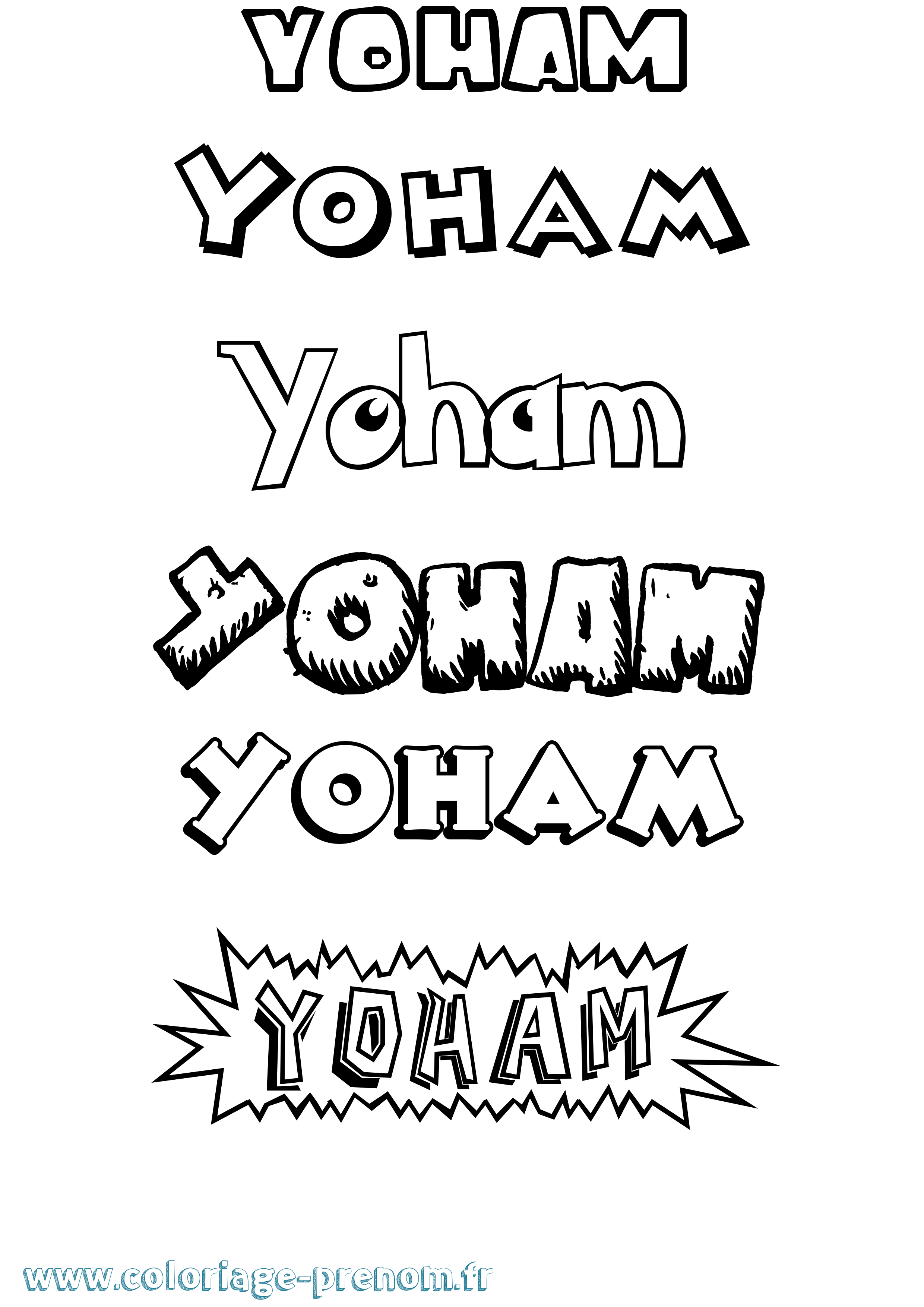Coloriage Yoham Dessin Animé Coloriage prénom Yoham Dessin Animé