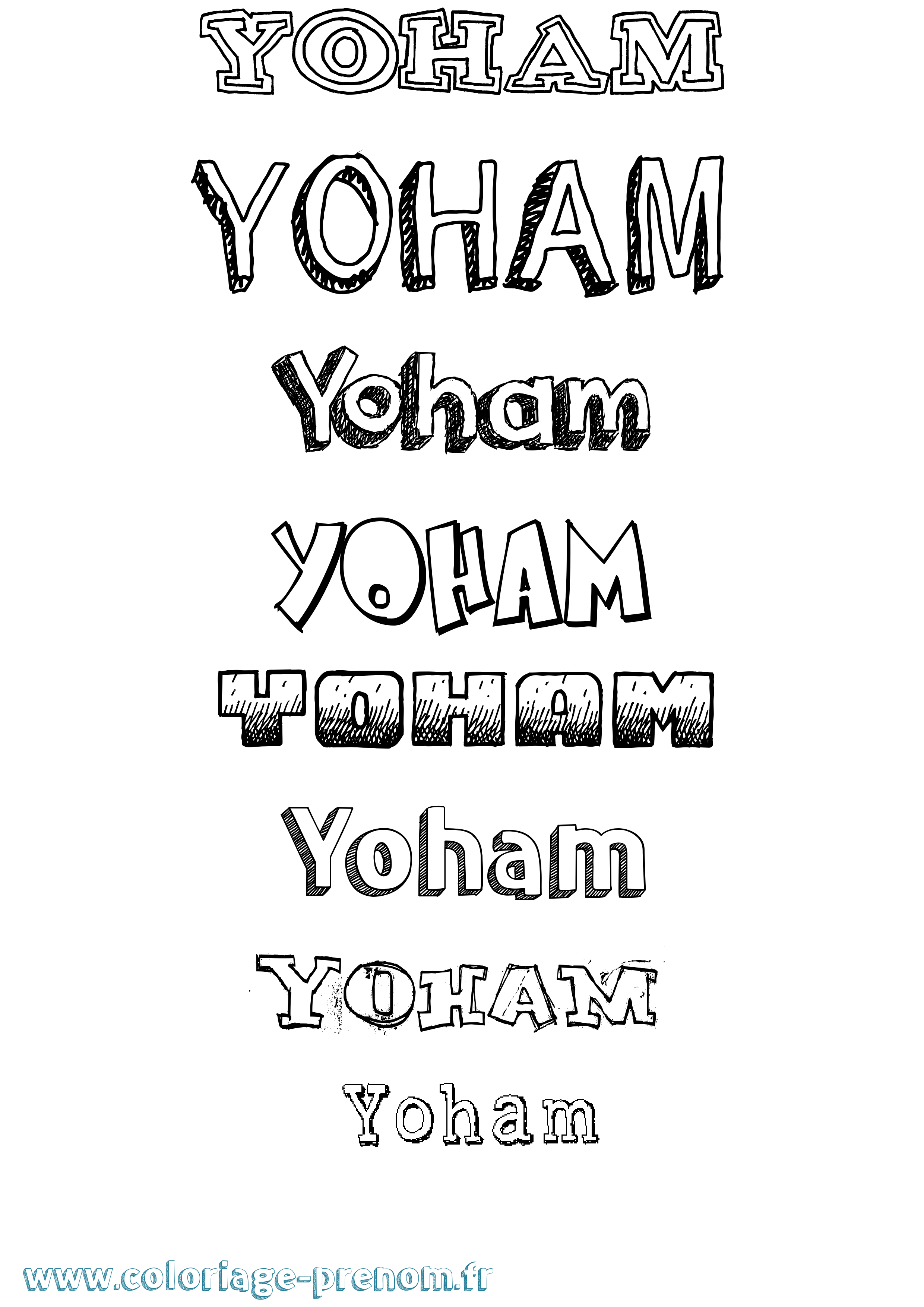 Coloriage Yoham Dessiné Coloriage prénom Yoham Dessiné