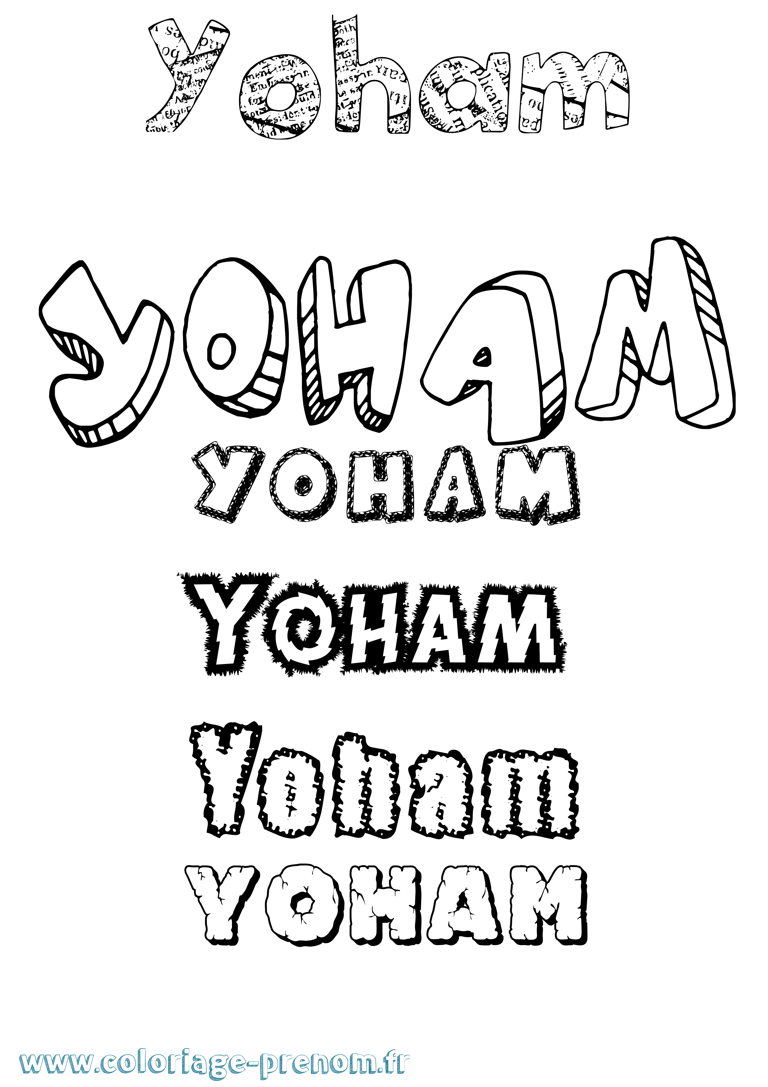 Coloriage Yoham Destructuré Coloriage prénom Yoham Destructuré