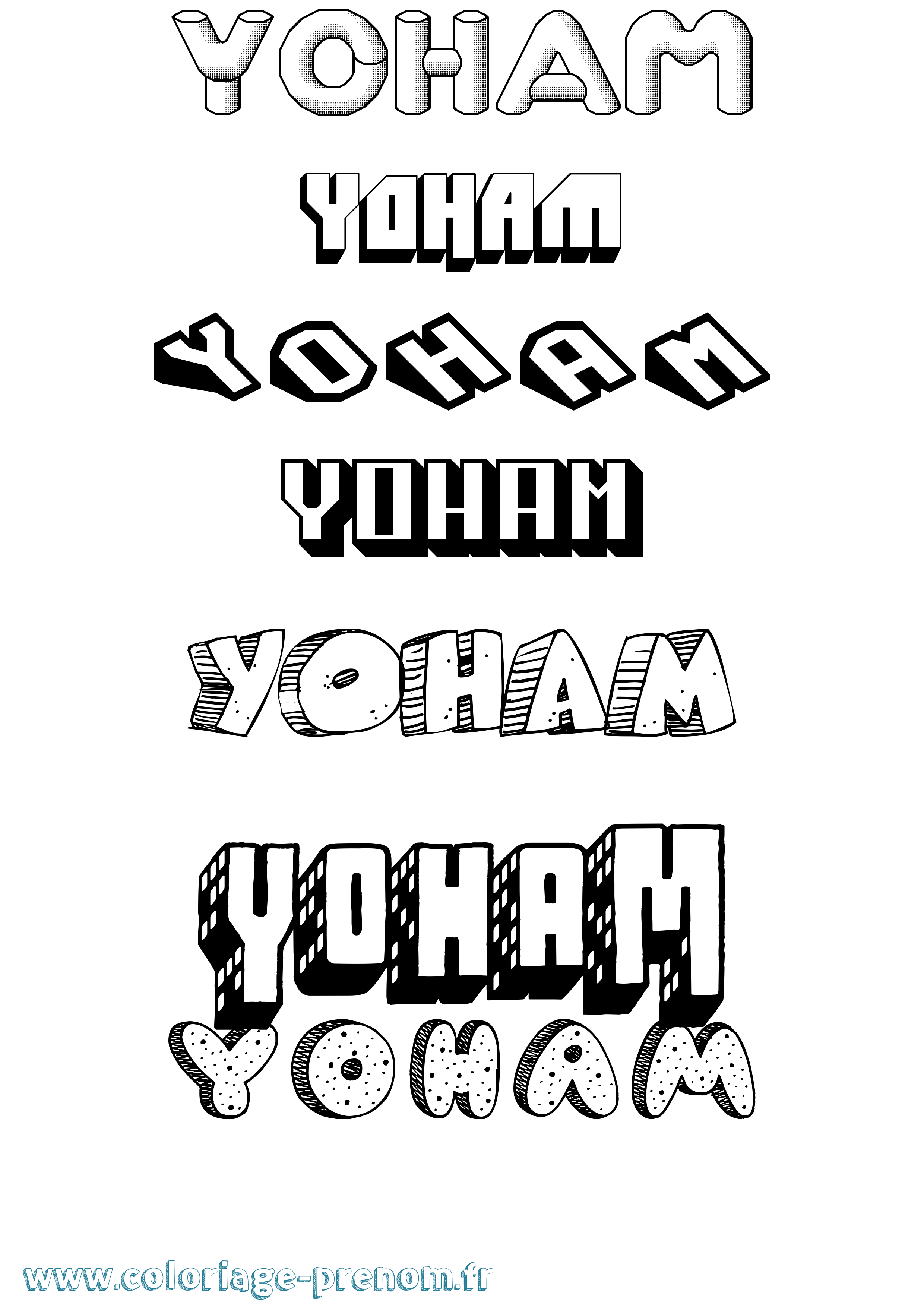 Coloriage Yoham Effet 3D Coloriage prénom Yoham Effet 3D
