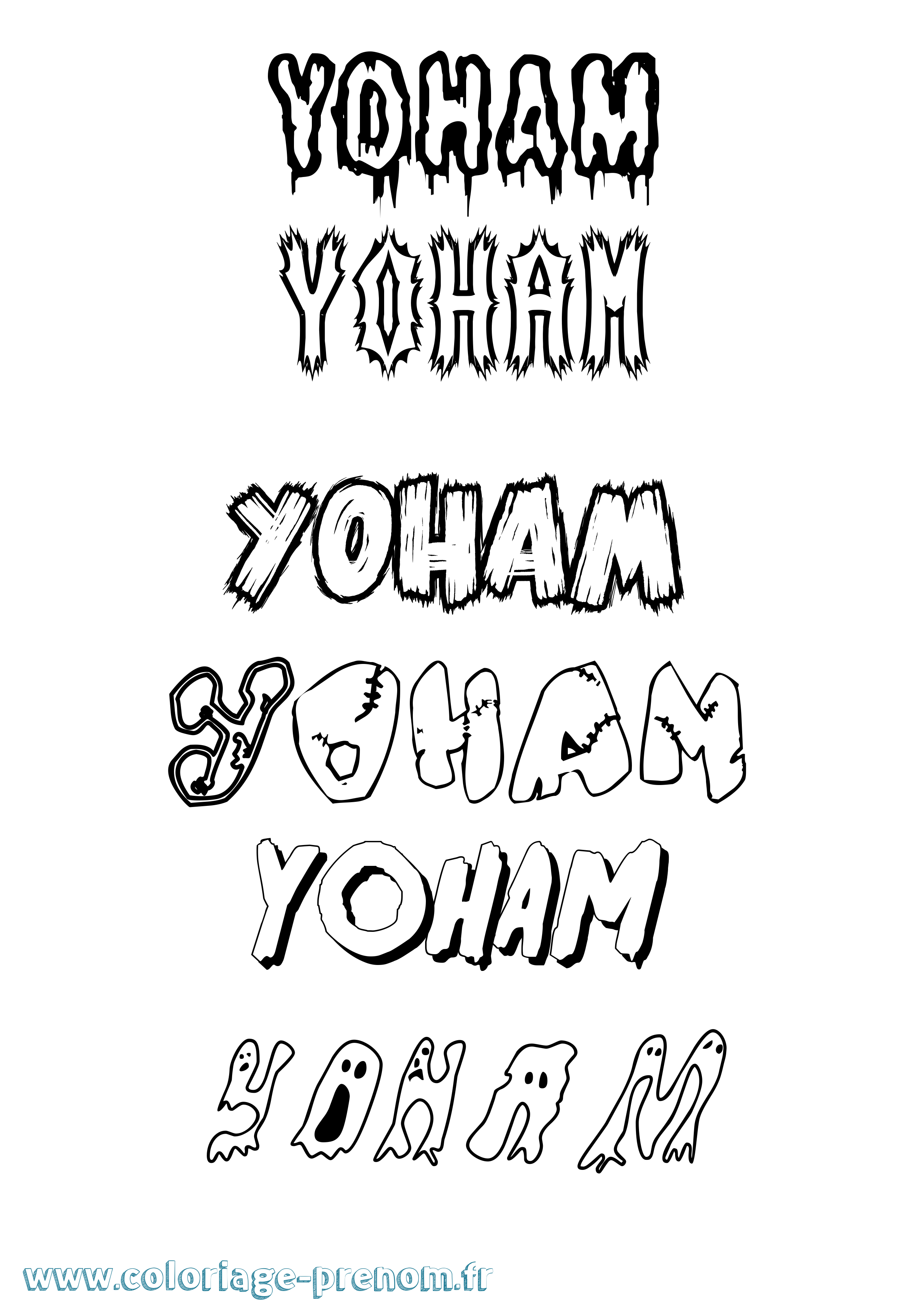 Coloriage Yoham Frisson Coloriage prénom Yoham Frisson