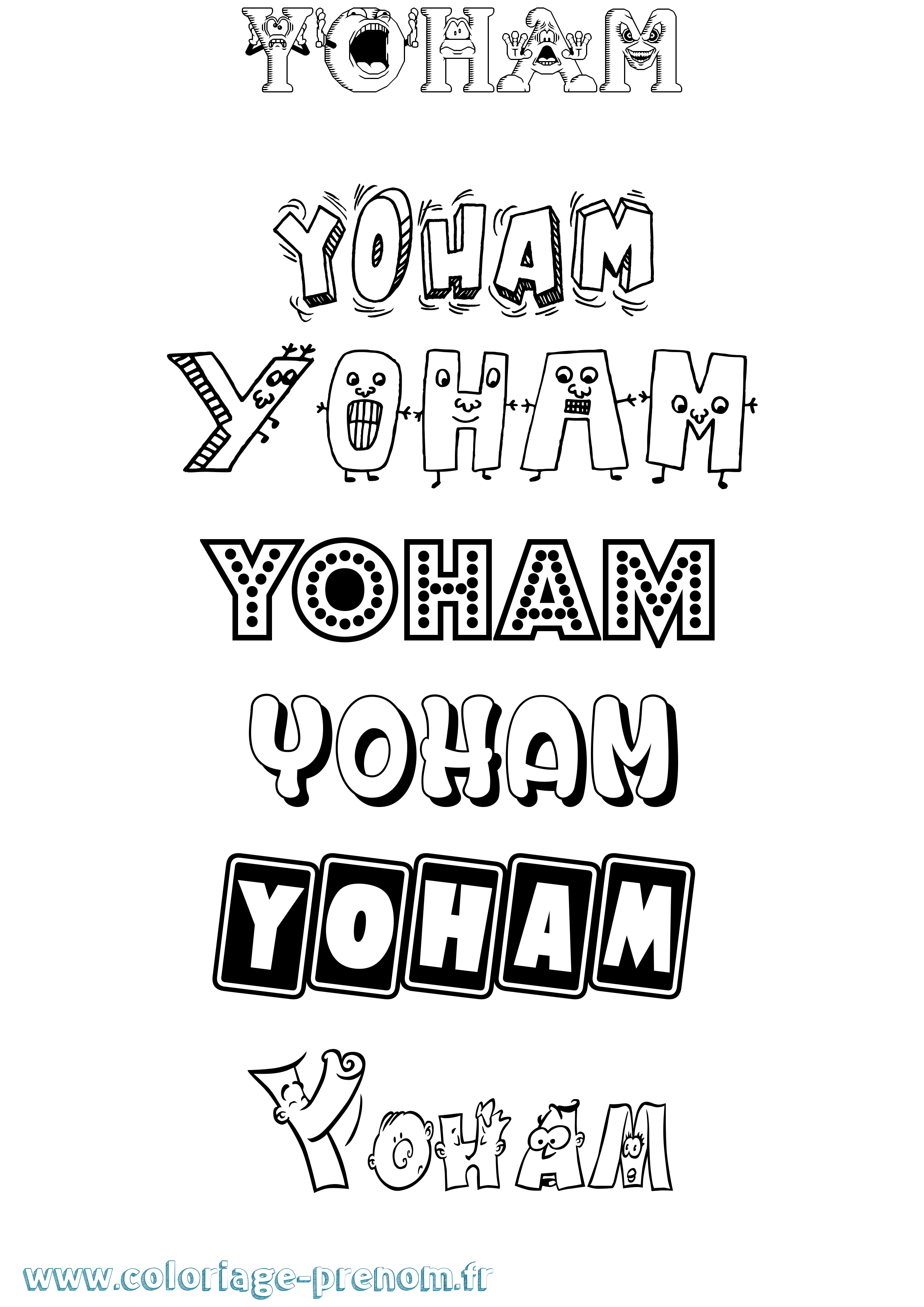 Coloriage Yoham Fun Coloriage prénom Yoham Fun