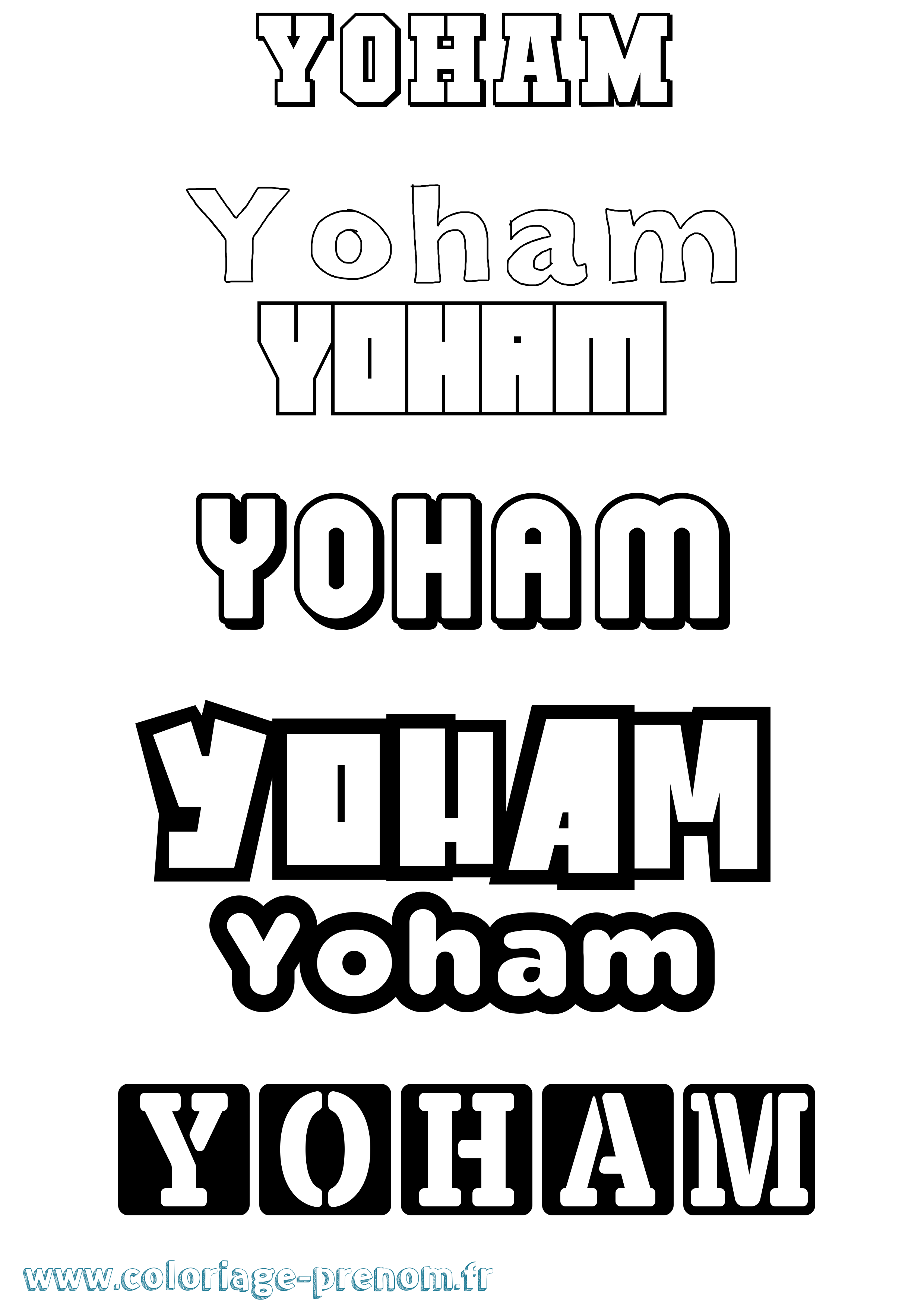 Coloriage Yoham Simple Coloriage prénom Yoham Simple