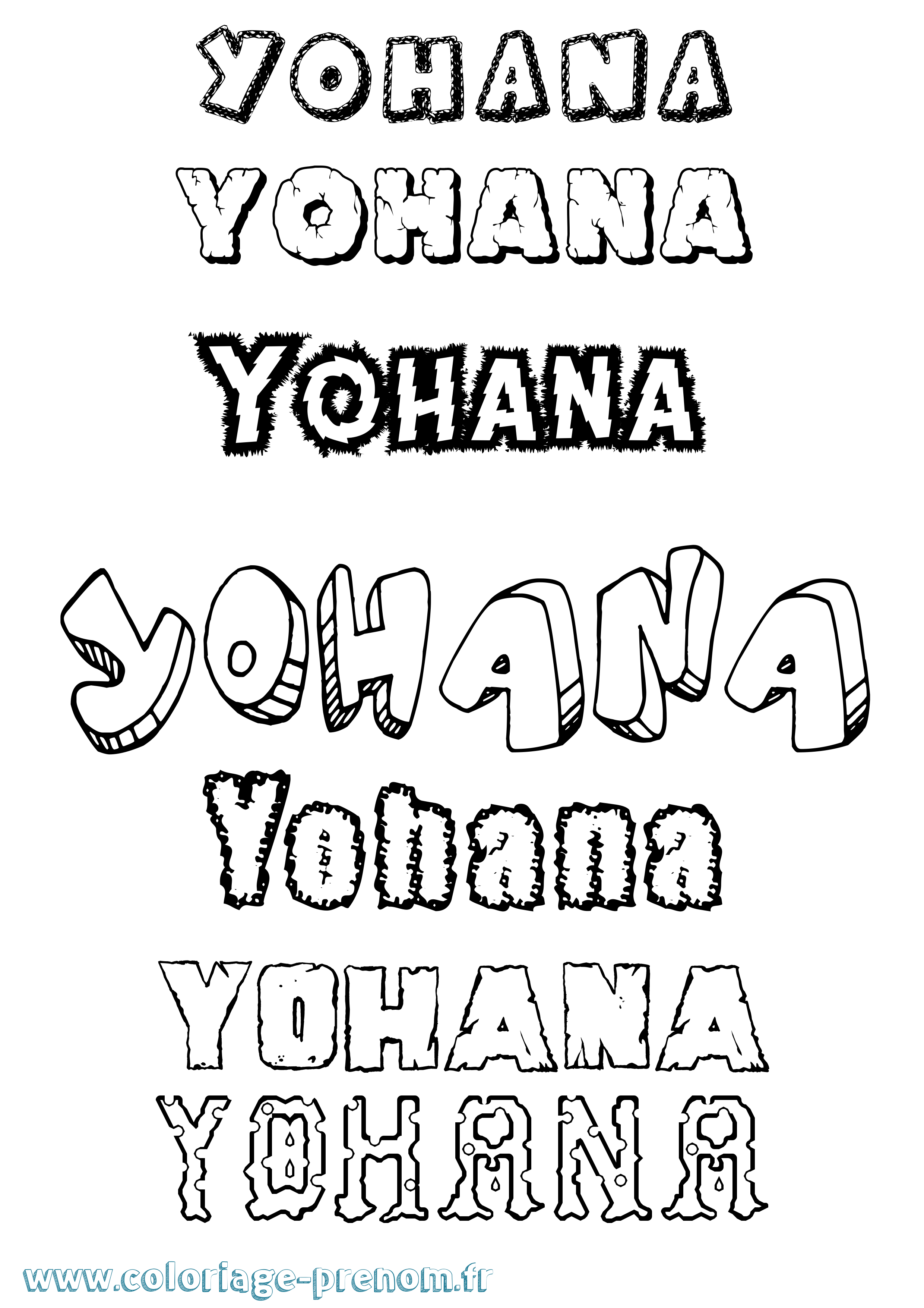 Coloriage Yohana Destructuré Coloriage prénom Yohana Destructuré