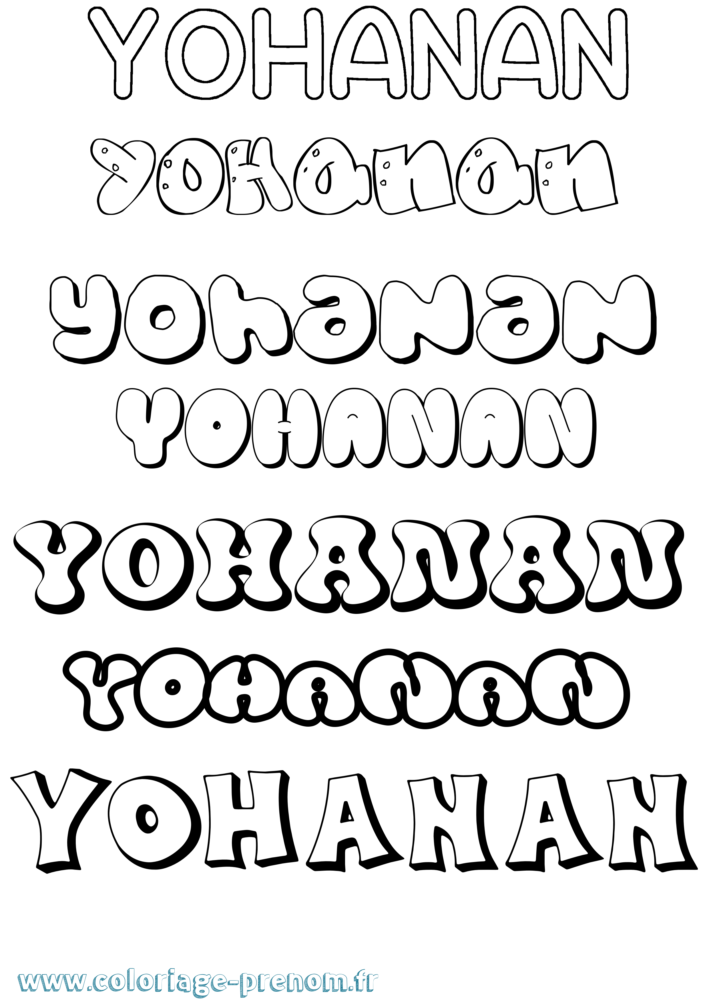 Coloriage Yohanan Bubble Coloriage prénom Yohanan Bubble