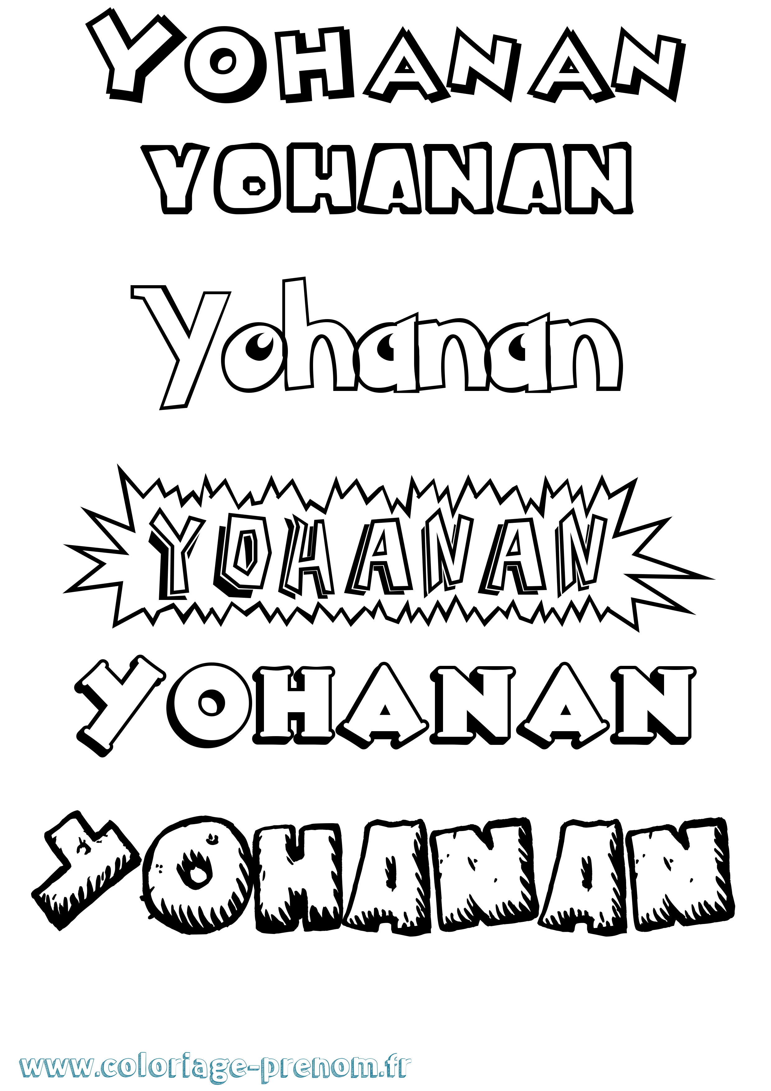 Coloriage Yohanan Dessin Animé Coloriage prénom Yohanan Dessin Animé