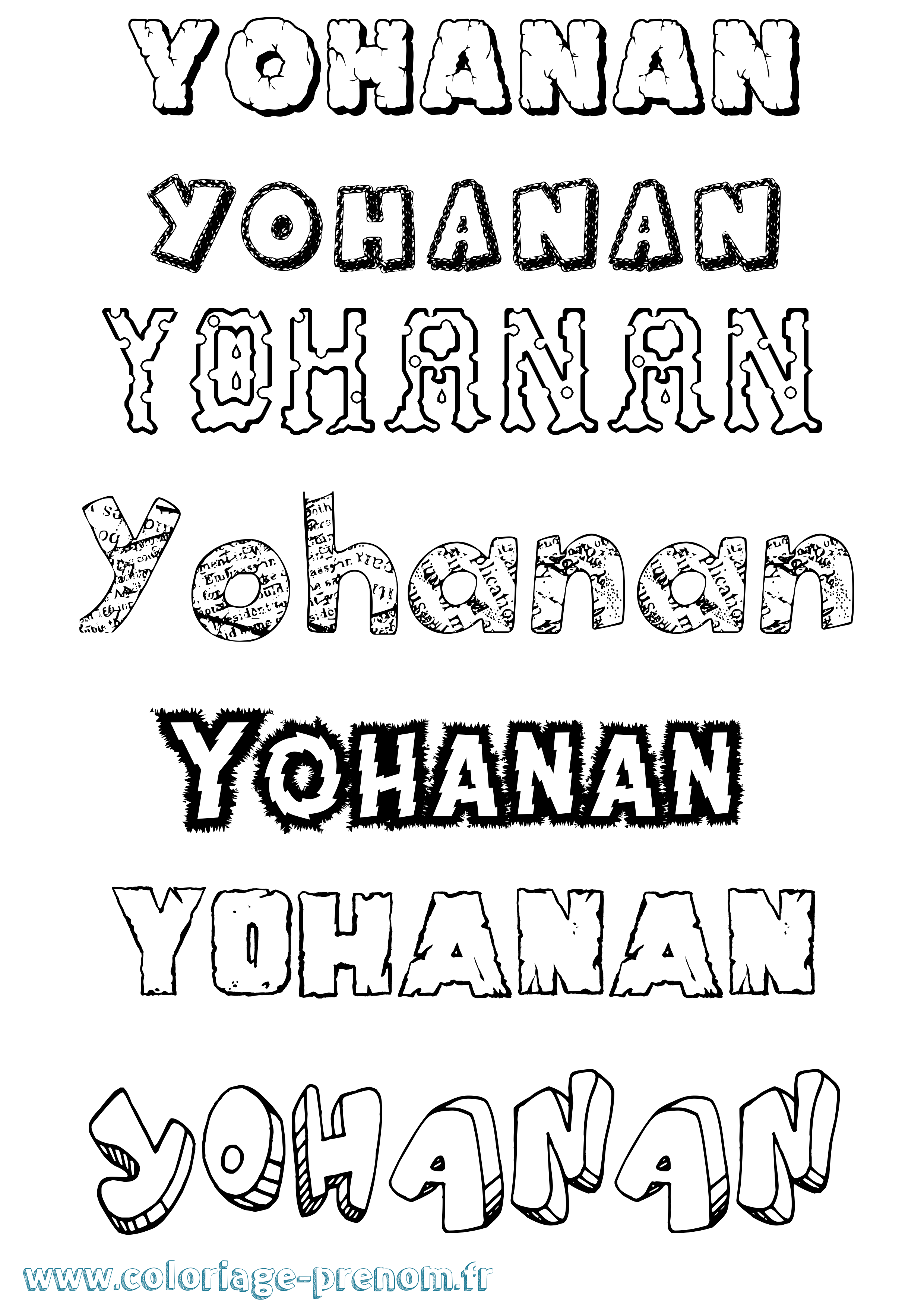 Coloriage Yohanan Destructuré Coloriage prénom Yohanan Destructuré