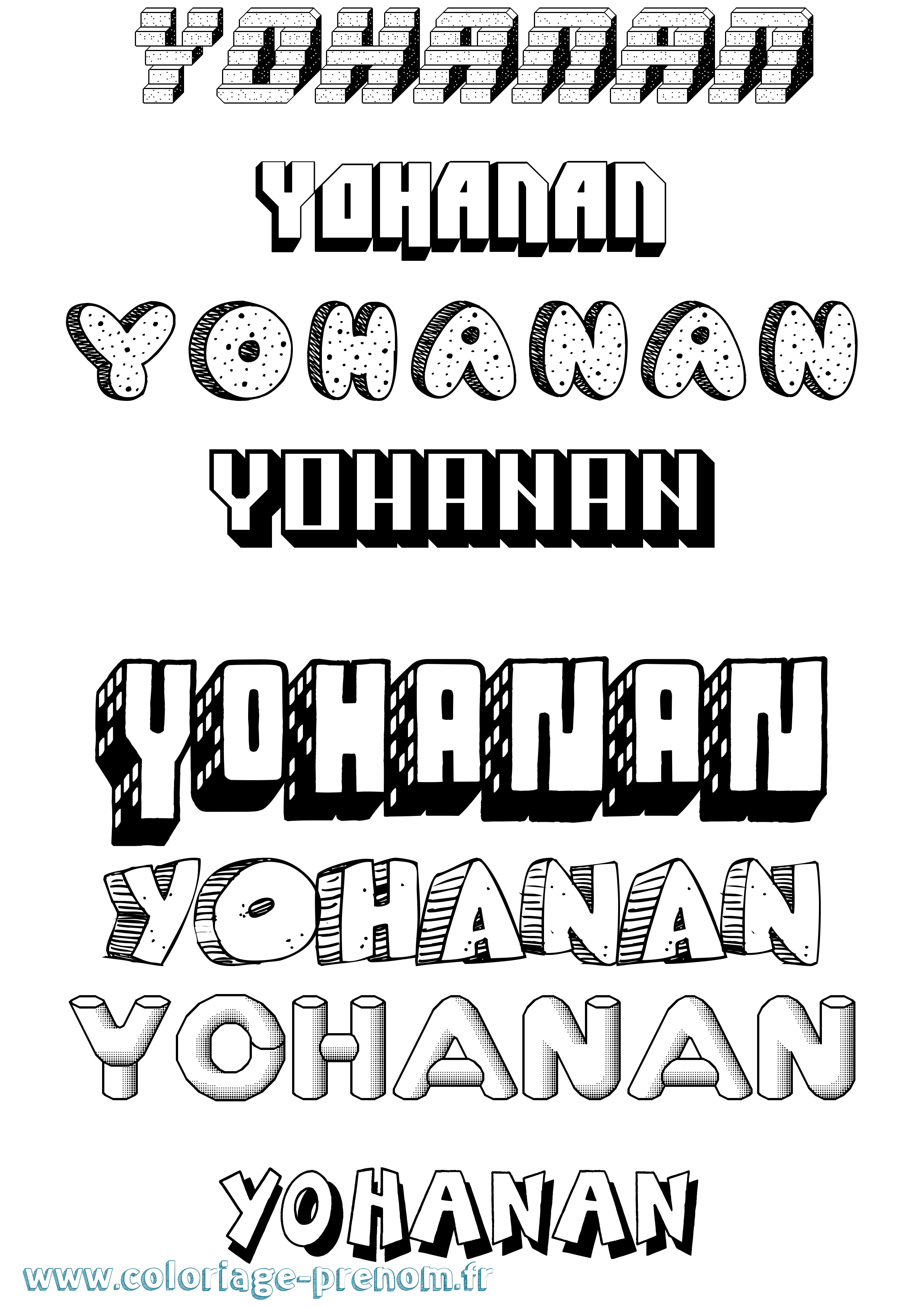 Coloriage Yohanan Effet 3D Coloriage prénom Yohanan Effet 3D