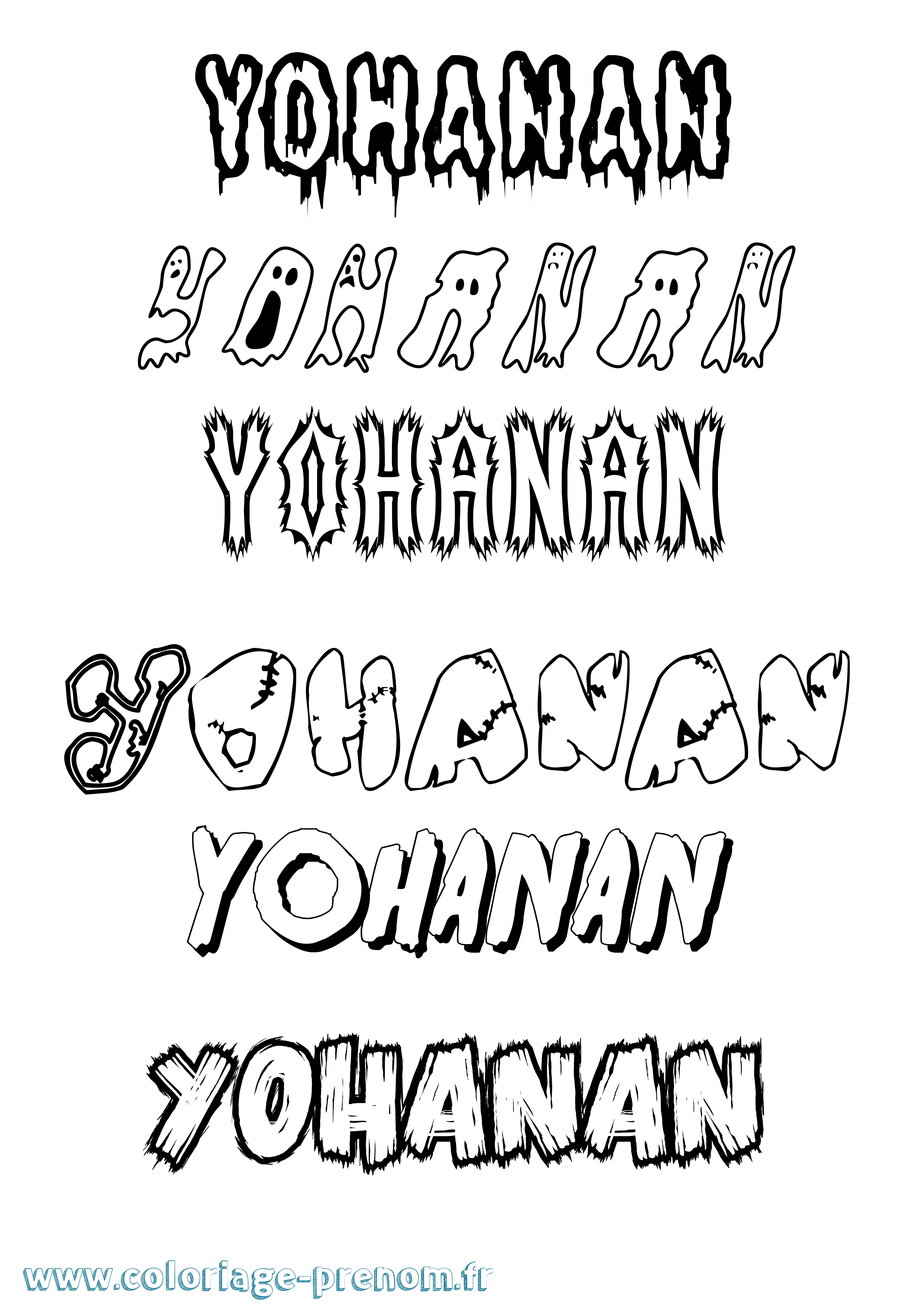 Coloriage Yohanan Frisson Coloriage prénom Yohanan Frisson