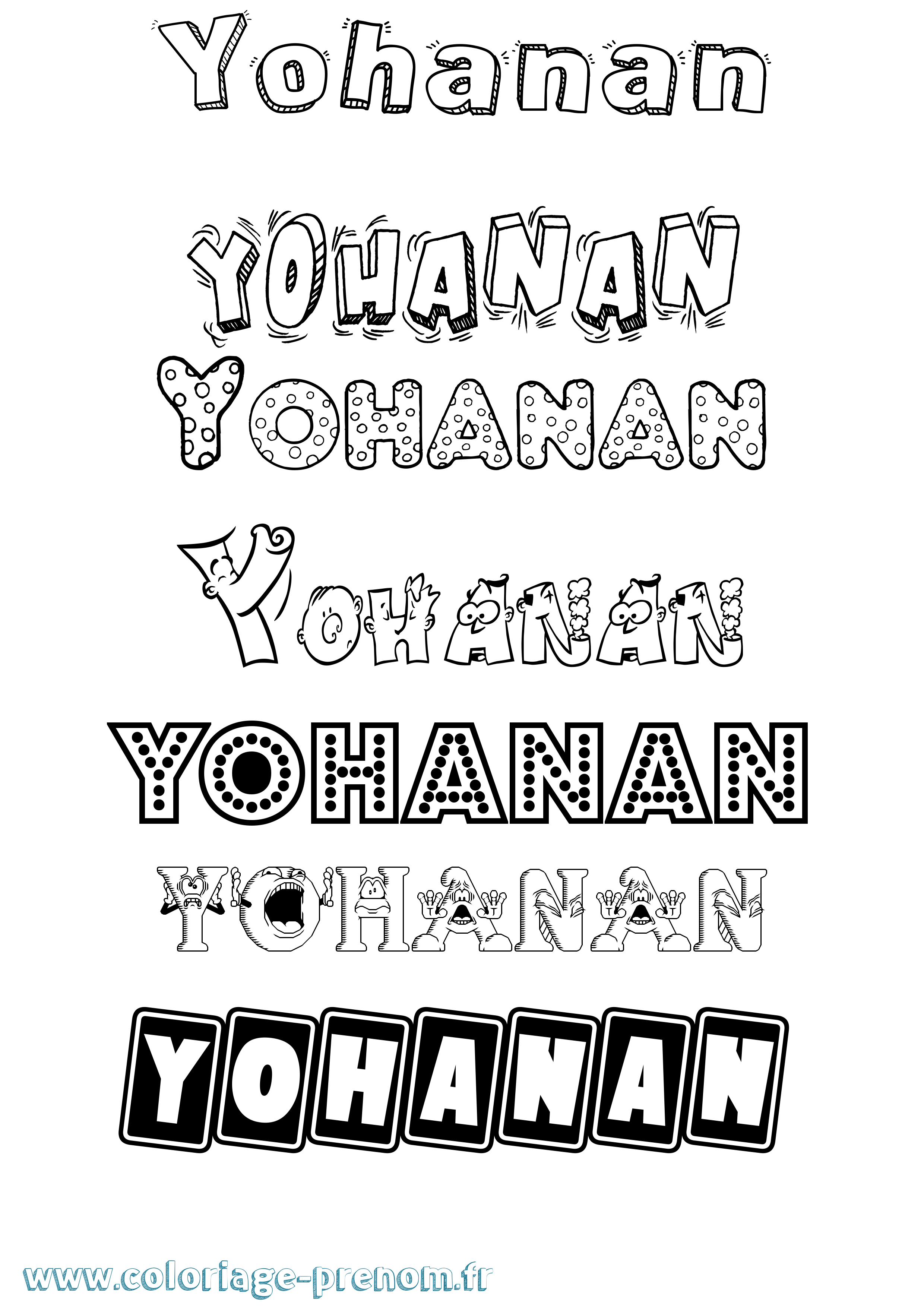Coloriage Yohanan Fun Coloriage prénom Yohanan Fun