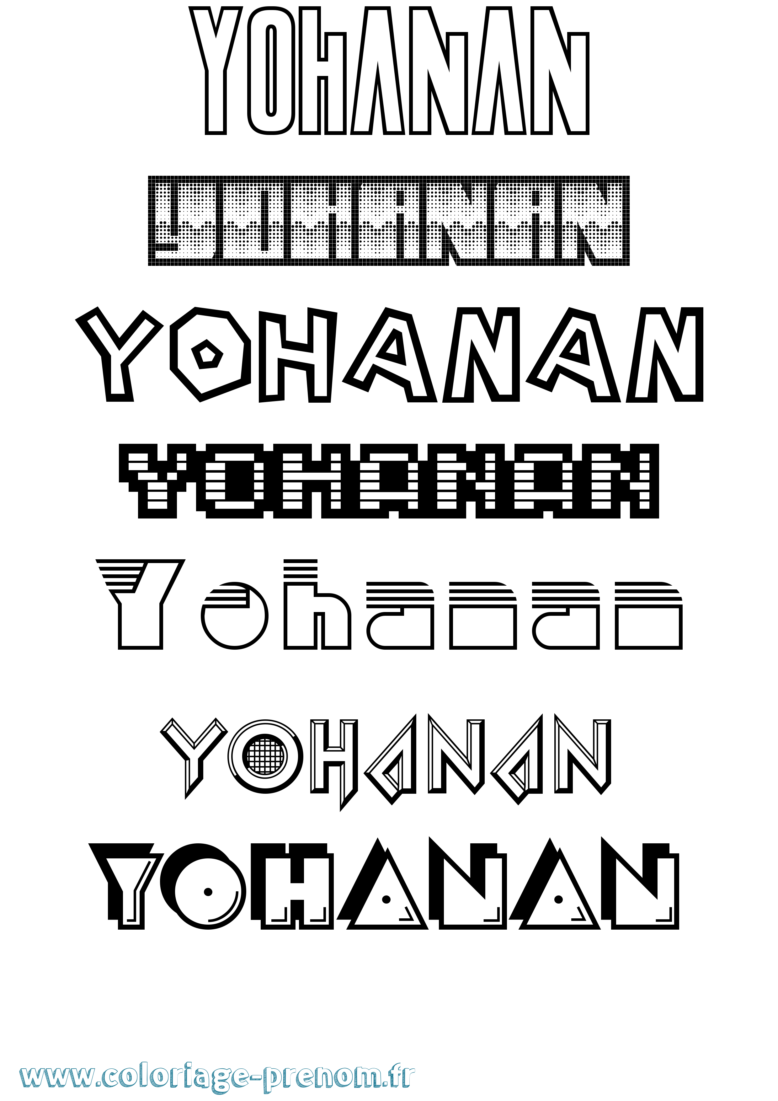 Coloriage Yohanan Jeux Vidéos Coloriage prénom Yohanan Jeux Vidéos