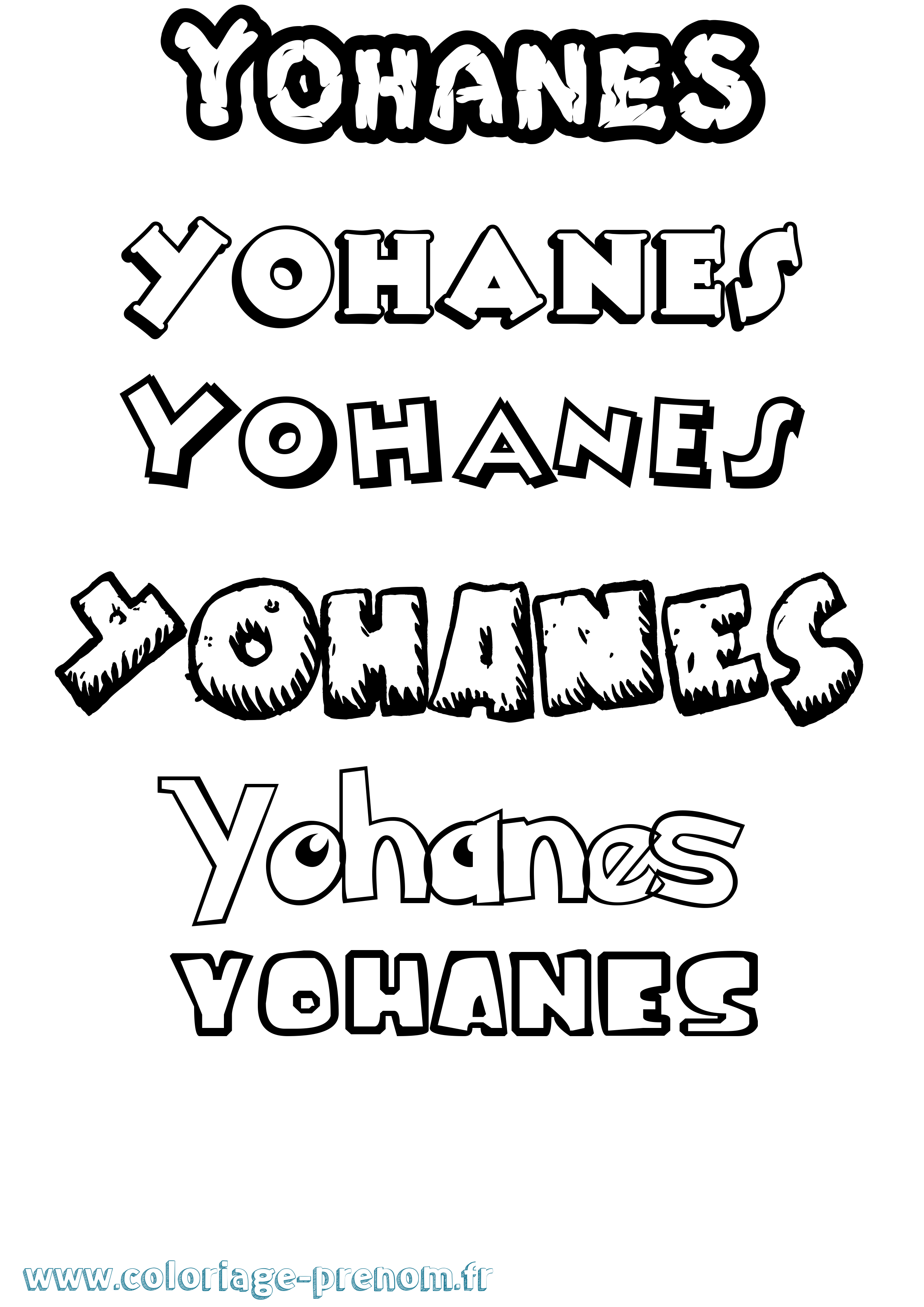 Coloriage Yohanes Dessin Animé Coloriage prénom Yohanes Dessin Animé