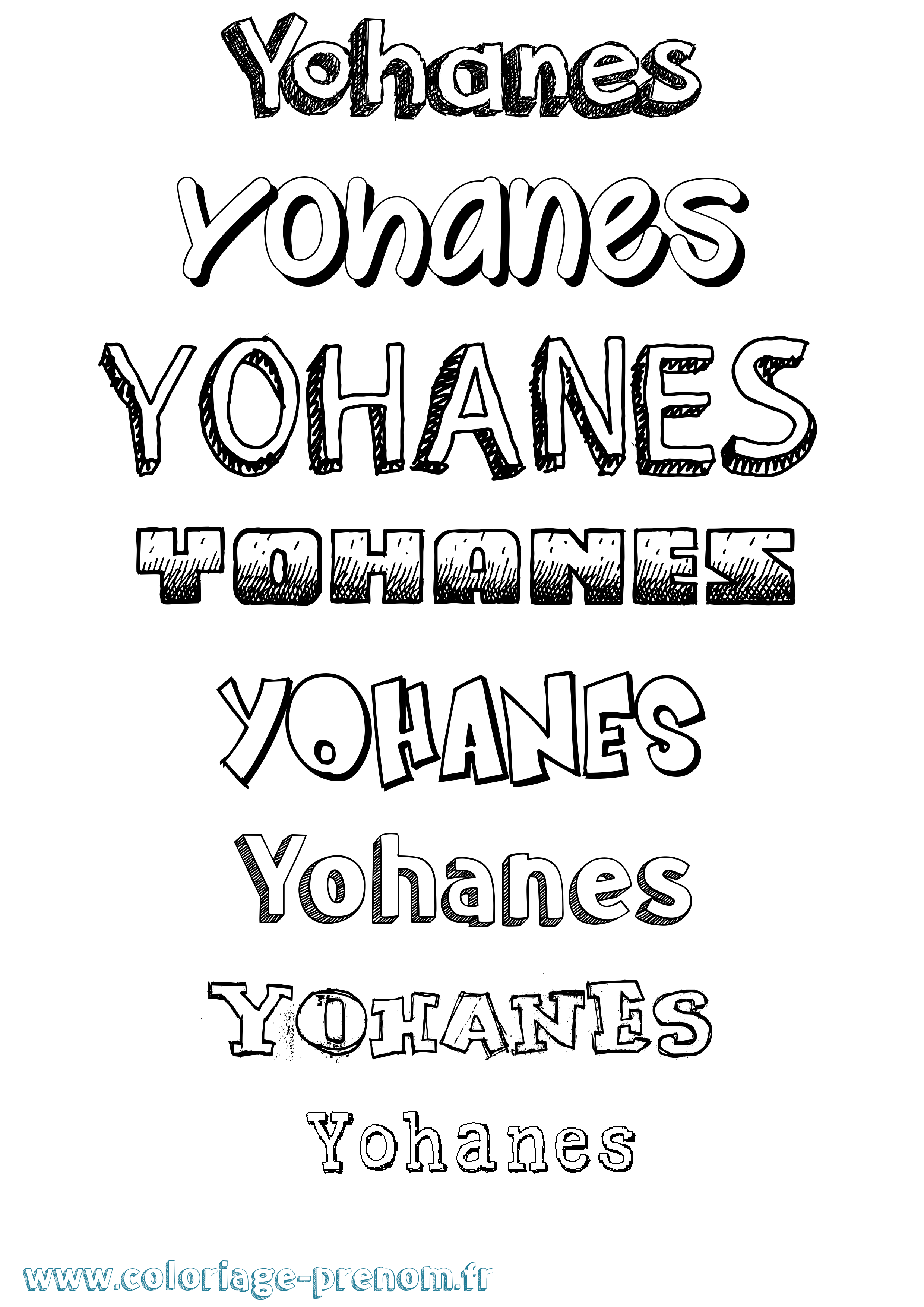 Coloriage Yohanes Dessiné Coloriage prénom Yohanes Dessiné