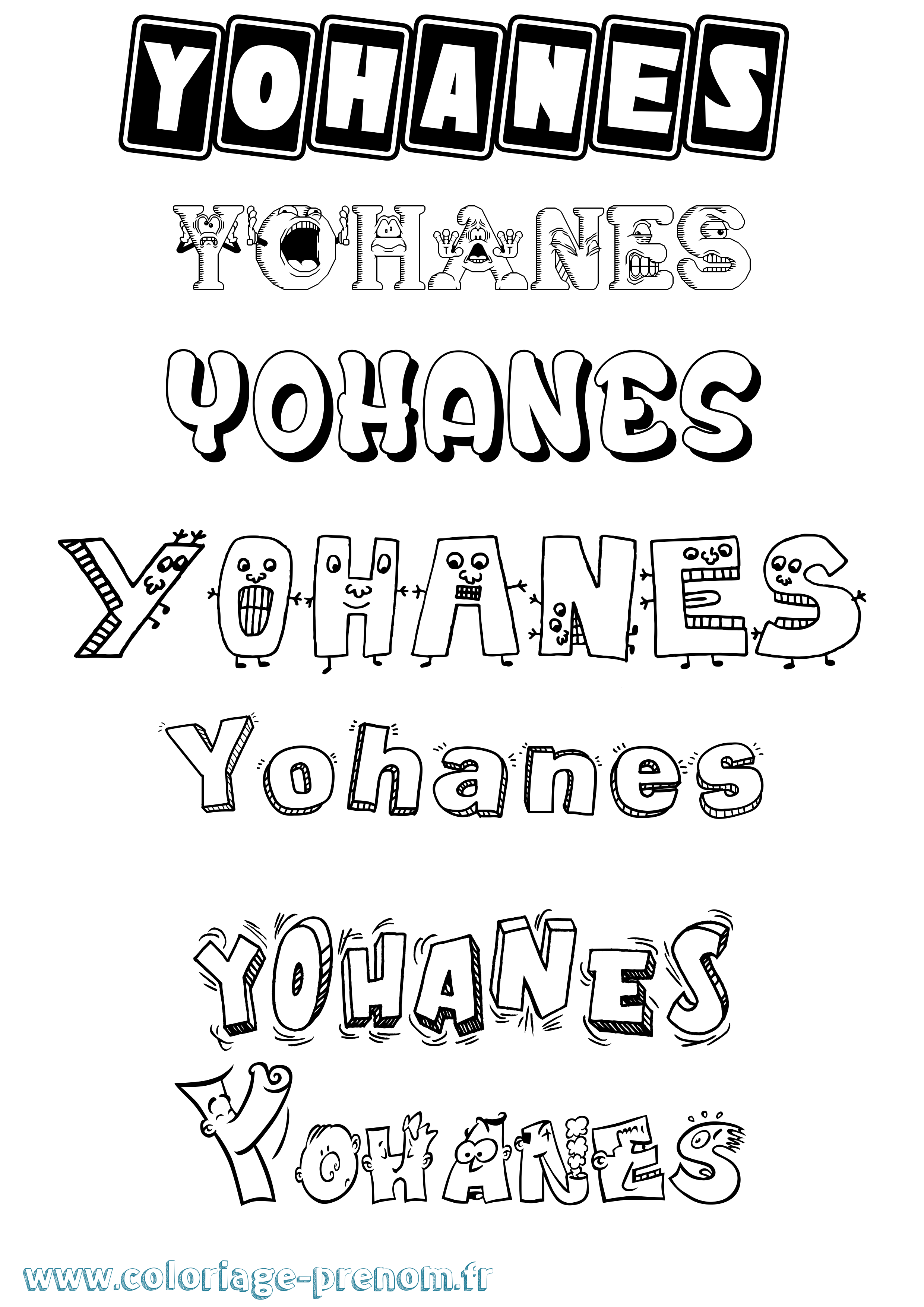 Coloriage Yohanes Fun Coloriage prénom Yohanes Fun