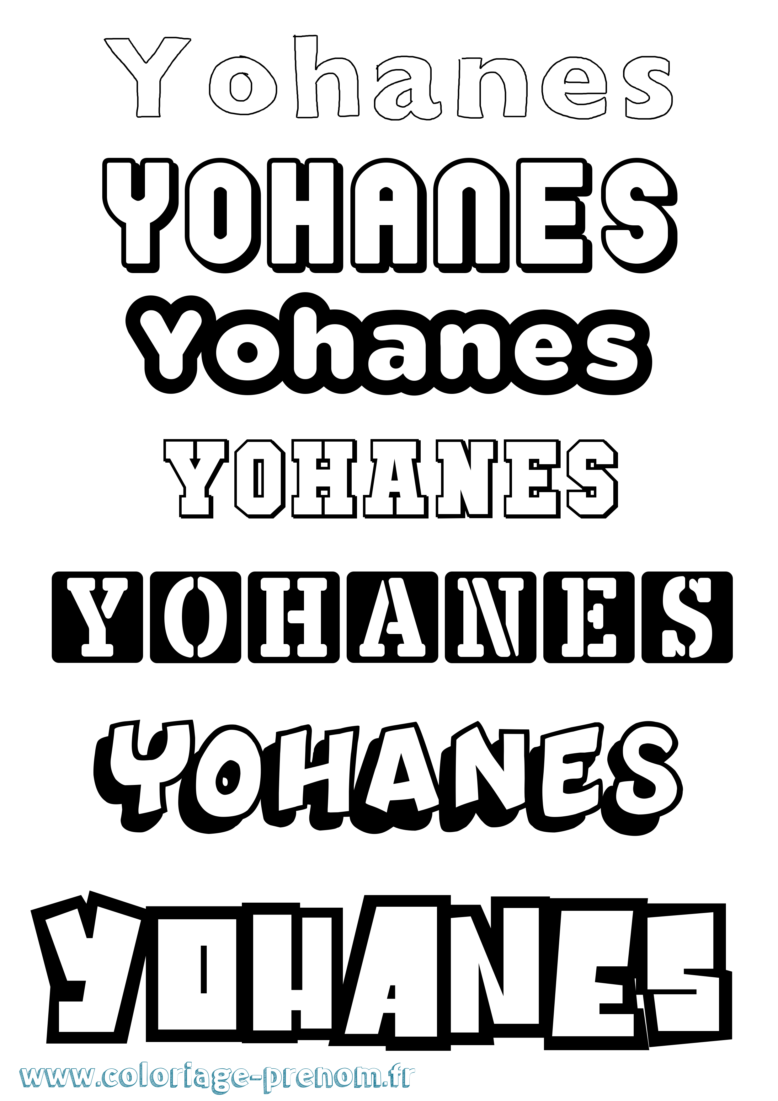 Coloriage Yohanes Simple Coloriage prénom Yohanes Simple