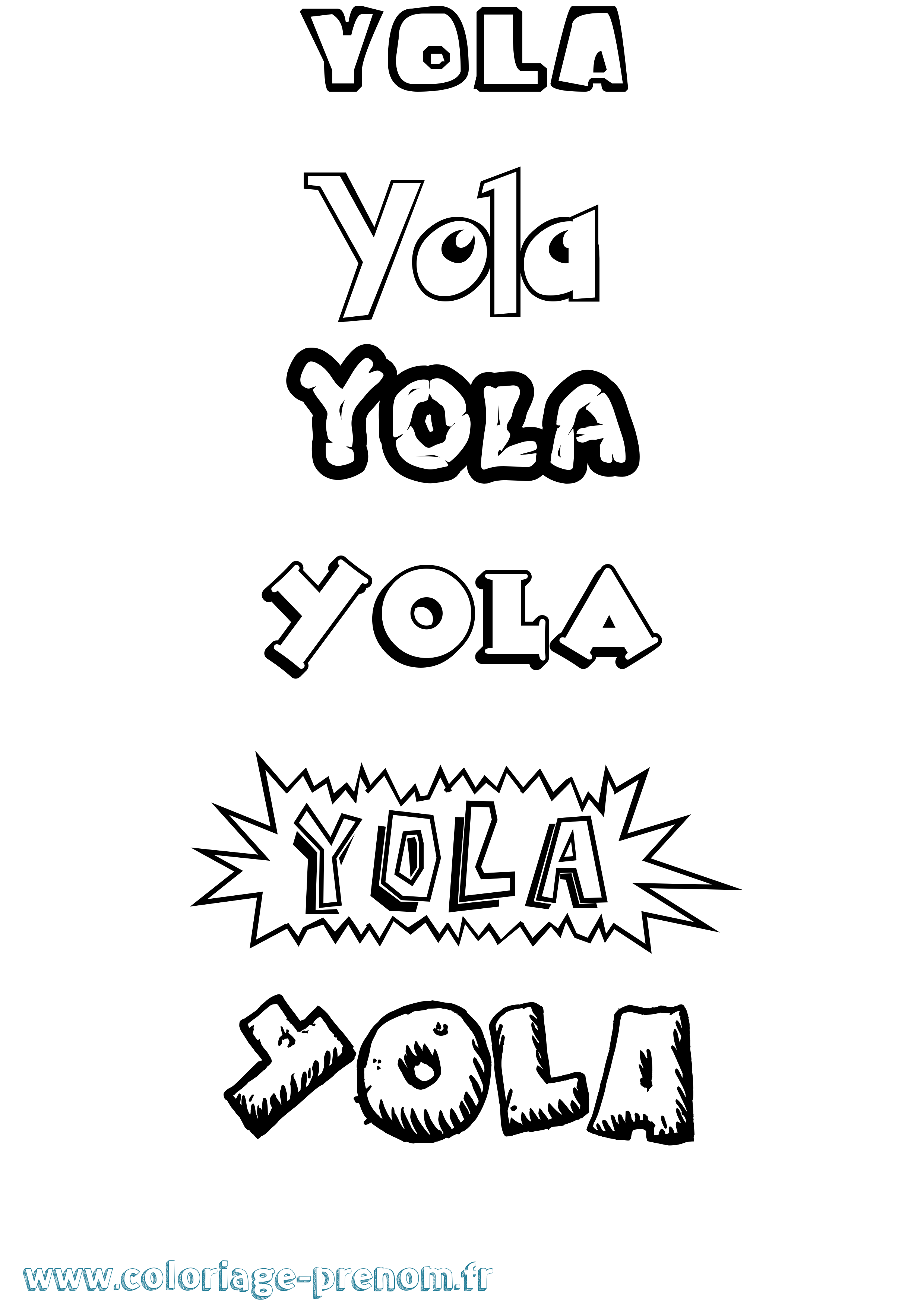 Coloriage Yola Dessin Animé Coloriage prénom Yola Dessin Animé