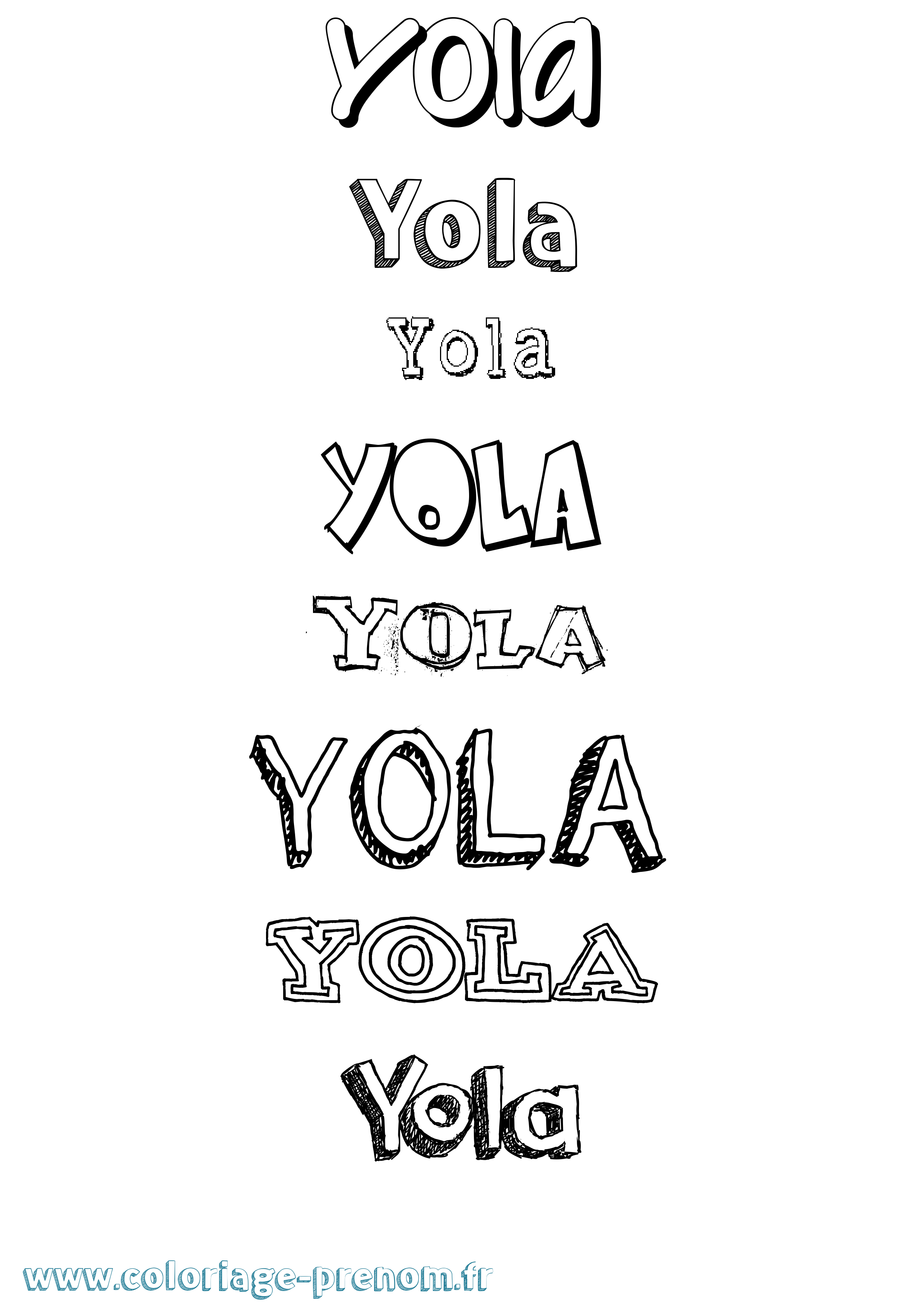 Coloriage Yola Dessiné Coloriage prénom Yola Dessiné