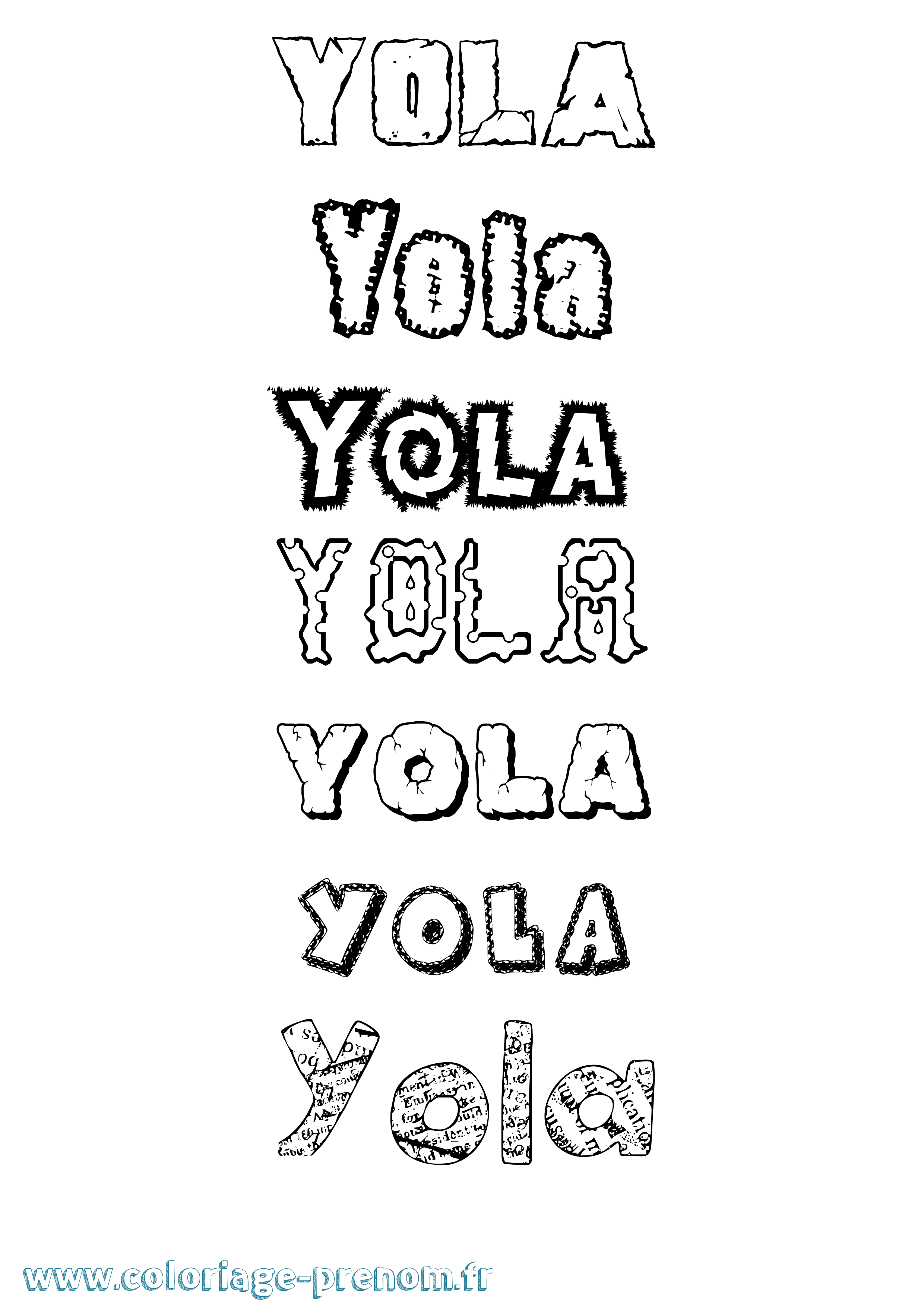 Coloriage Yola Destructuré Coloriage prénom Yola Destructuré