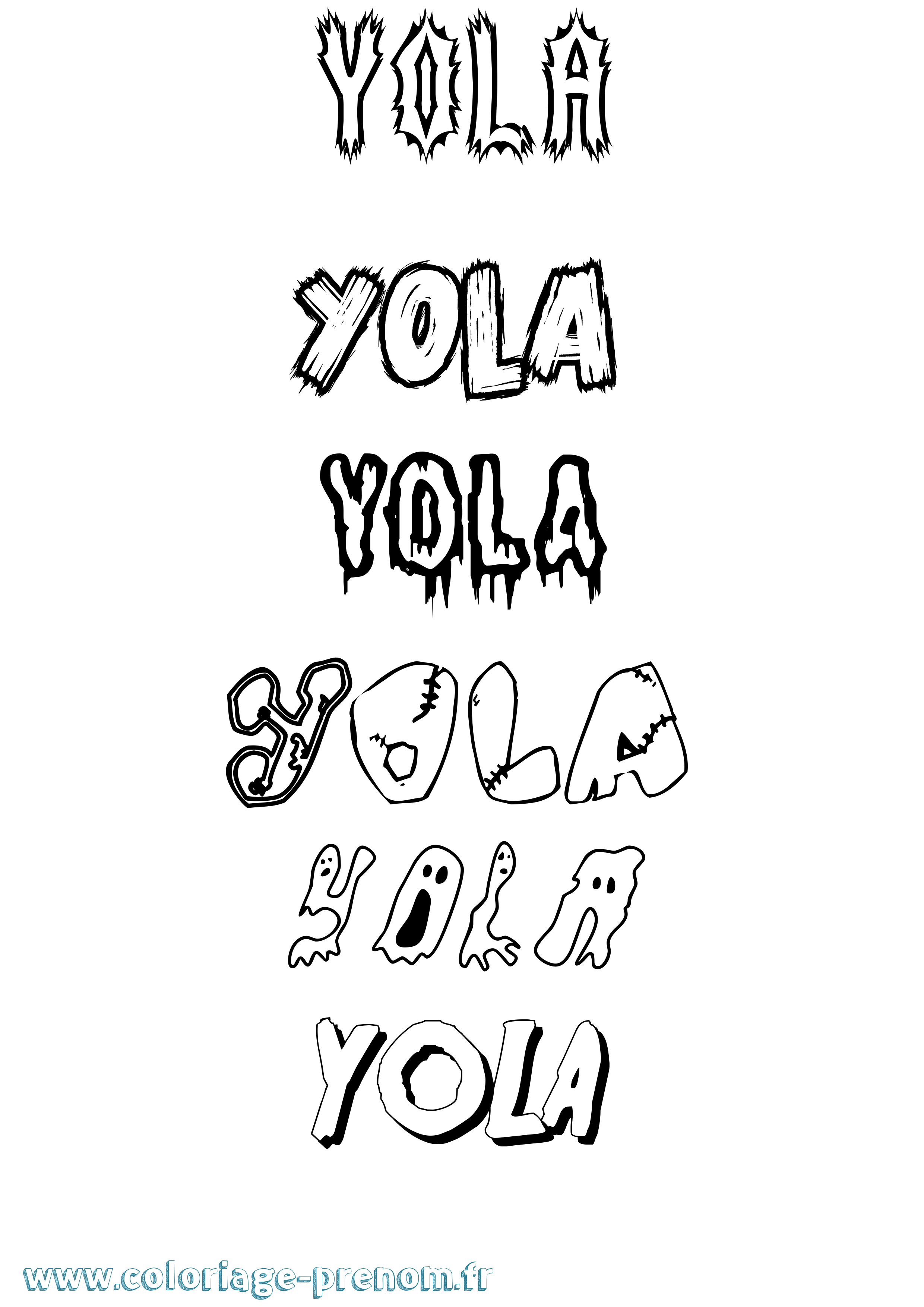 Coloriage Yola Frisson Coloriage prénom Yola Frisson