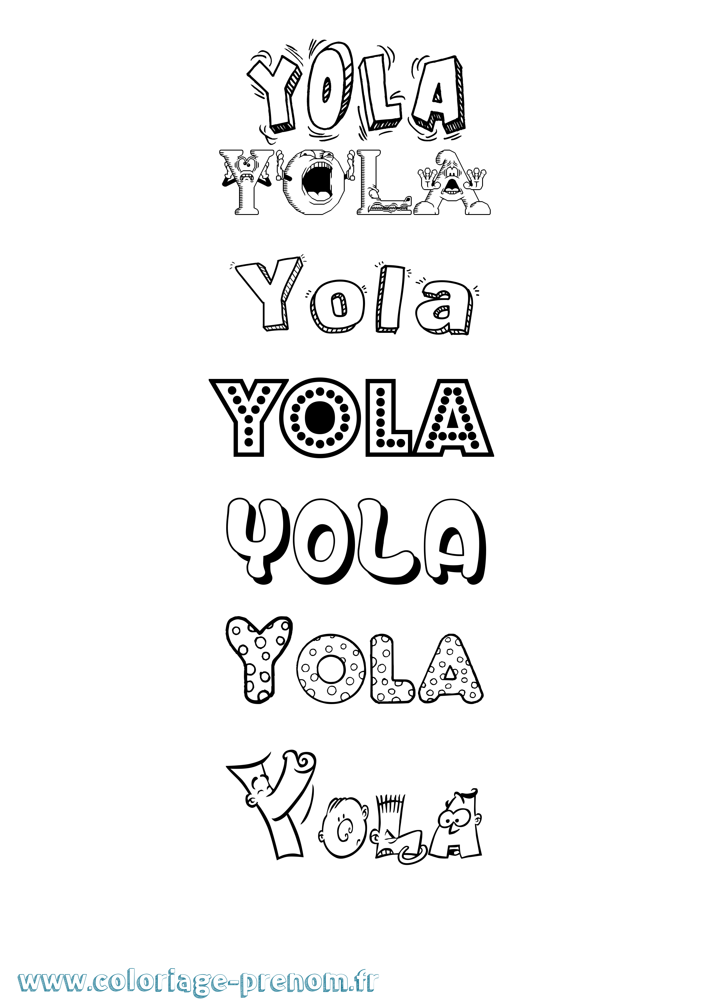Coloriage Yola Fun Coloriage prénom Yola Fun