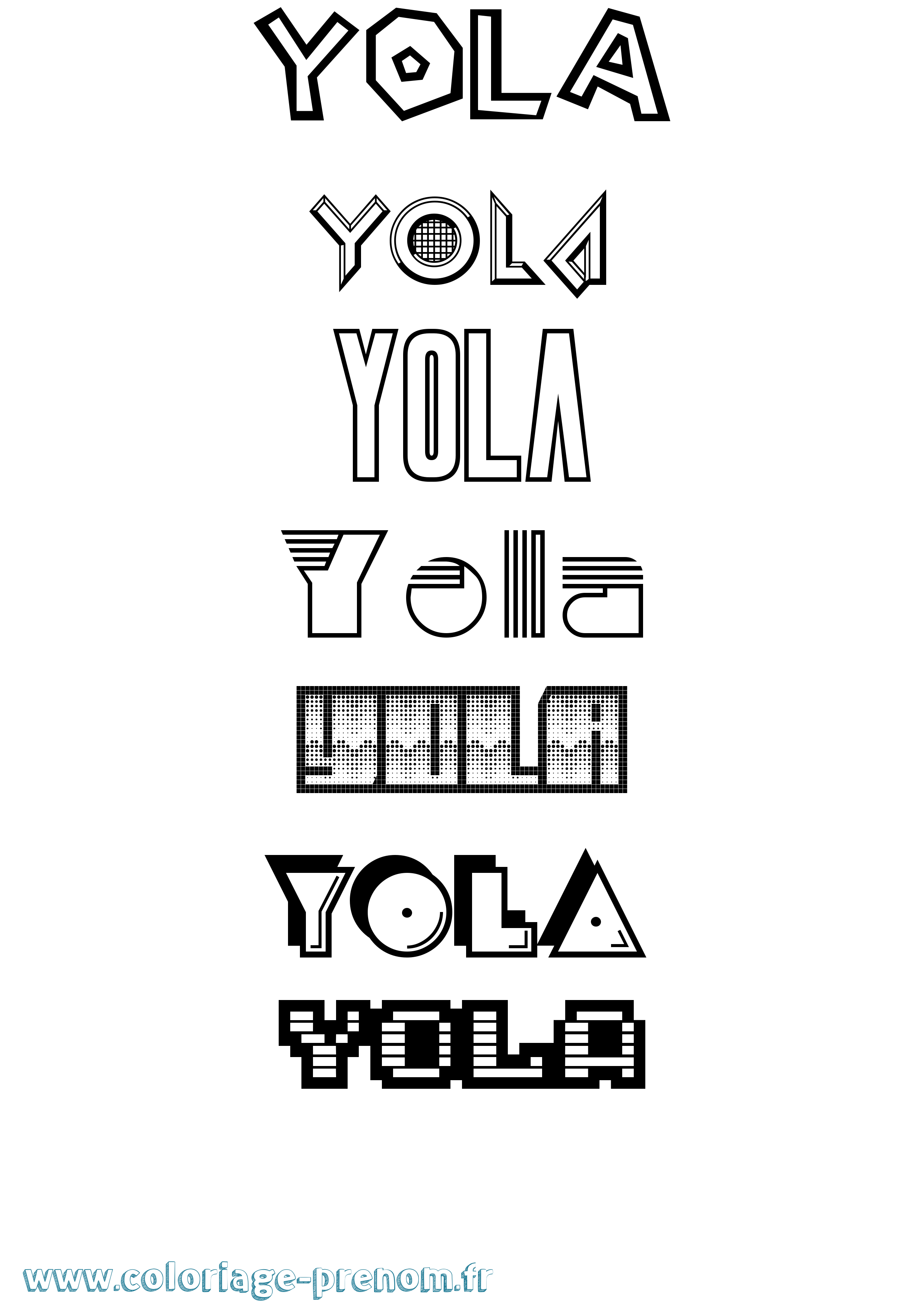 Coloriage Yola Jeux Vidéos Coloriage prénom Yola Jeux Vidéos