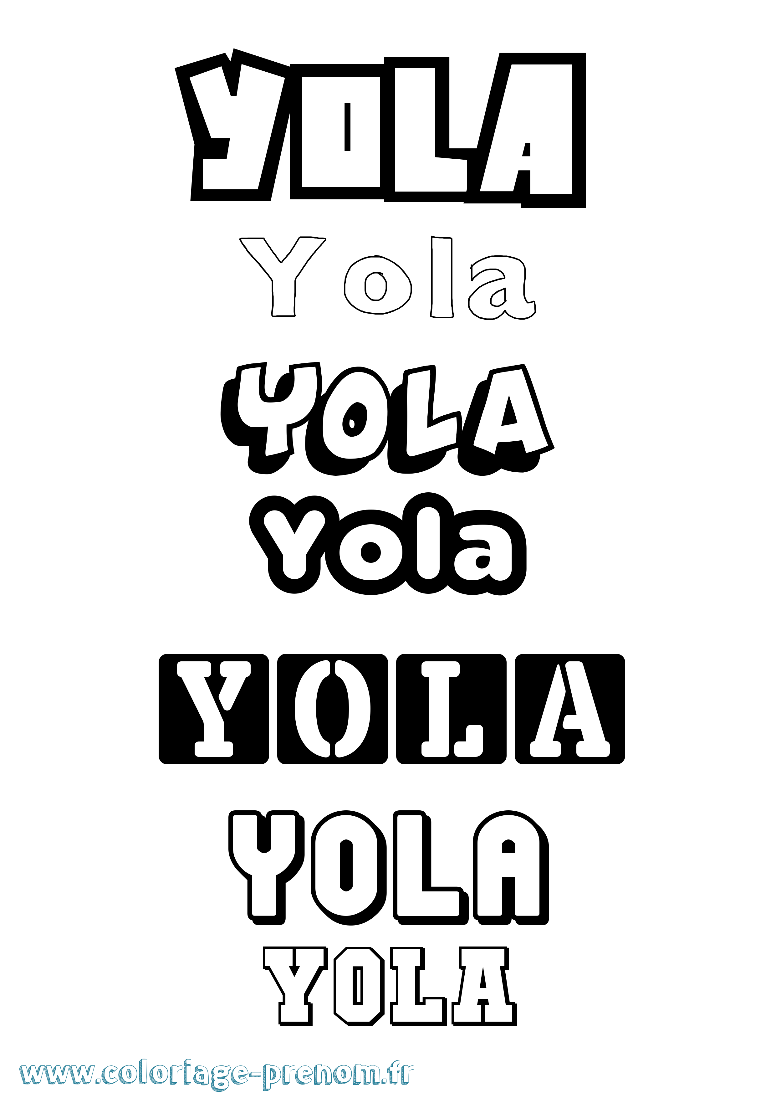 Coloriage Yola Simple Coloriage prénom Yola Simple