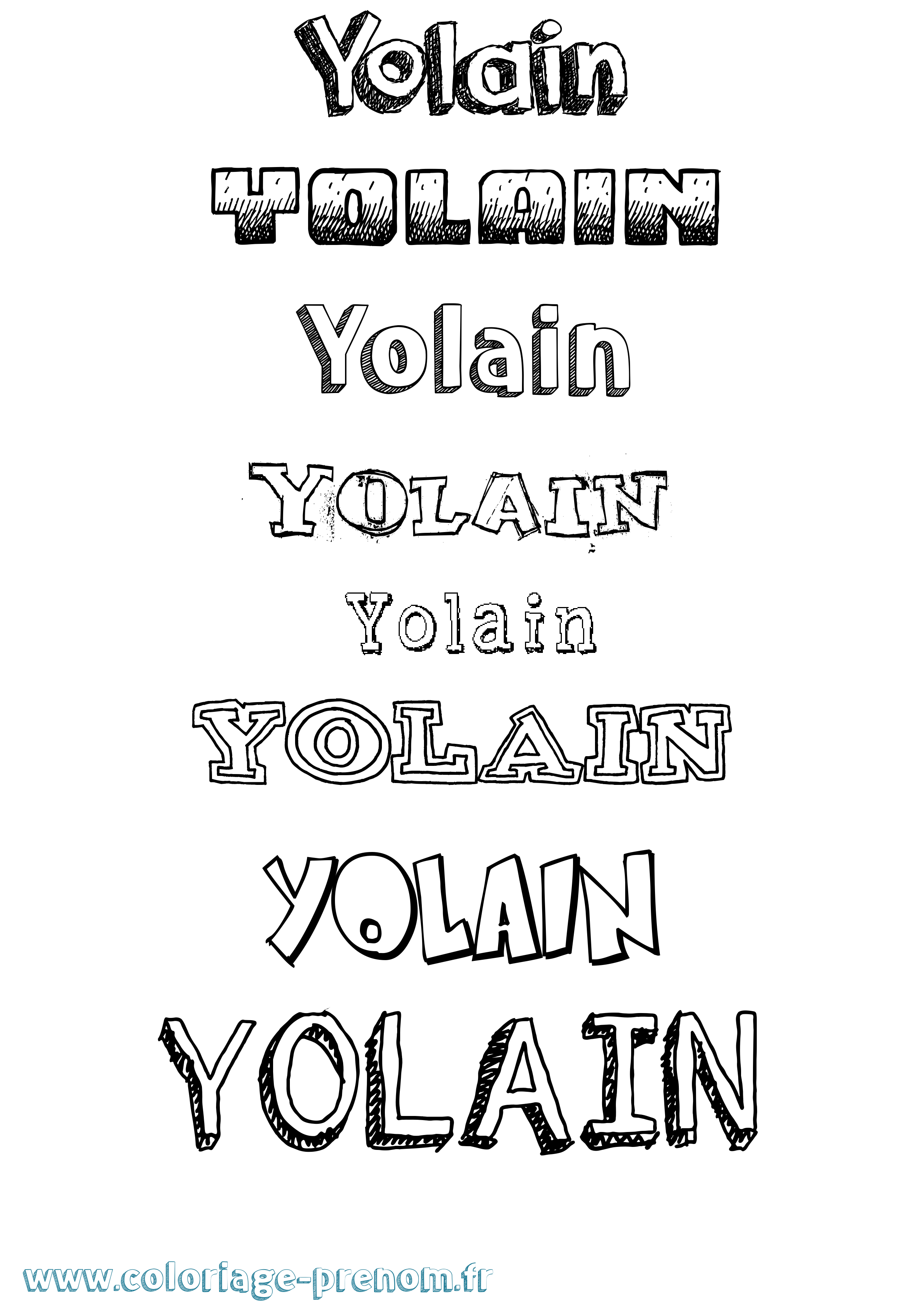 Coloriage Yolain Dessiné Coloriage prénom Yolain Dessiné
