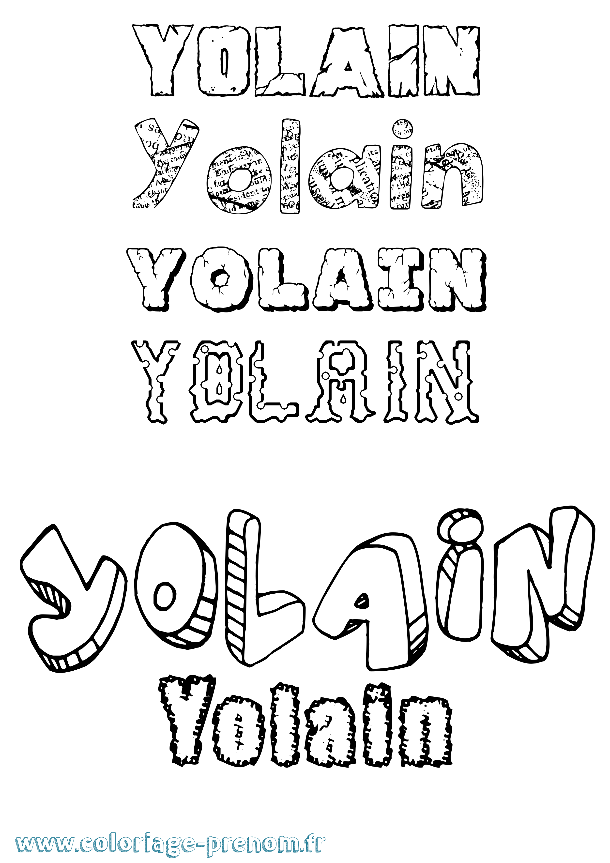 Coloriage Yolain Destructuré Coloriage prénom Yolain Destructuré