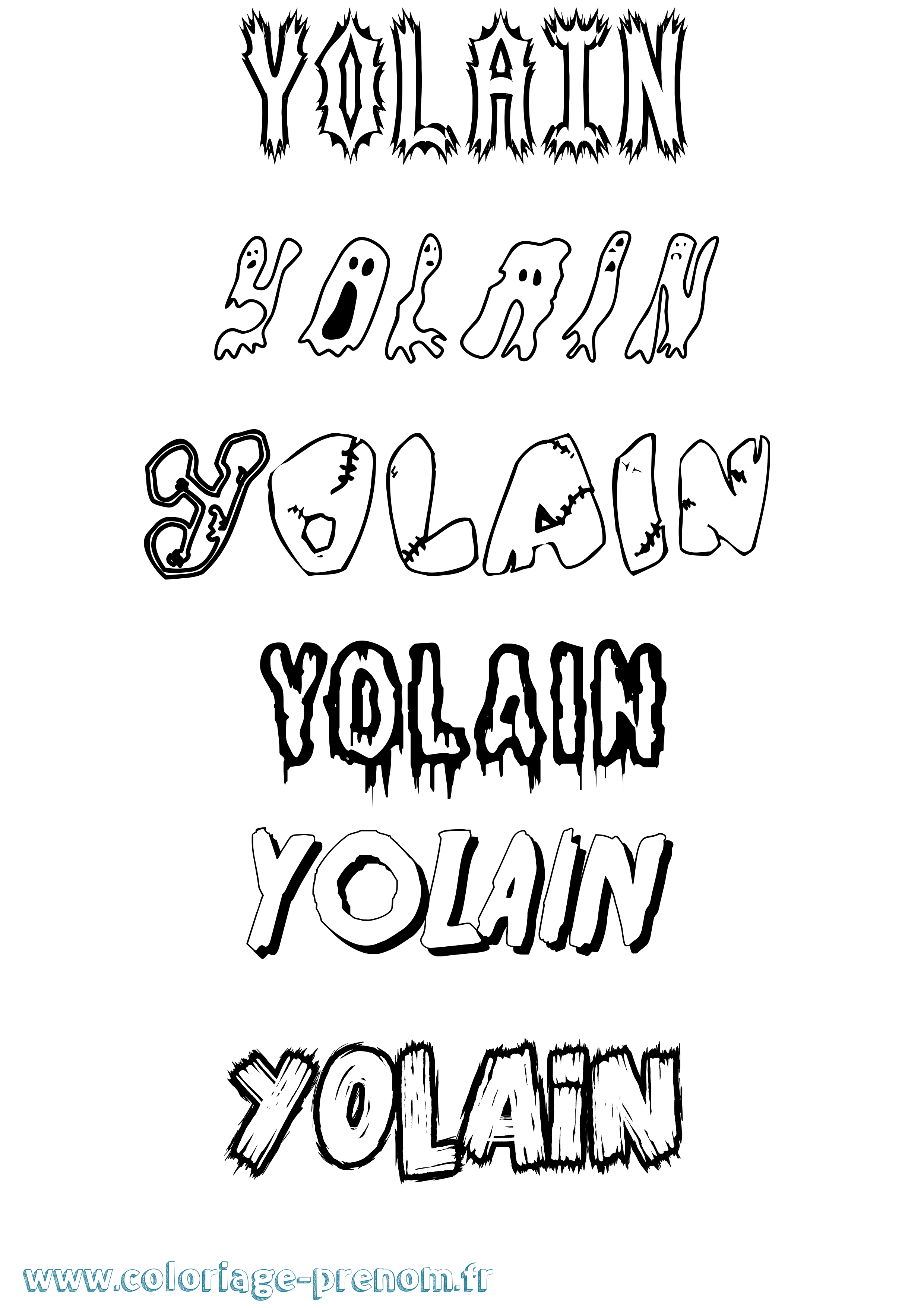 Coloriage Yolain Frisson Coloriage prénom Yolain Frisson