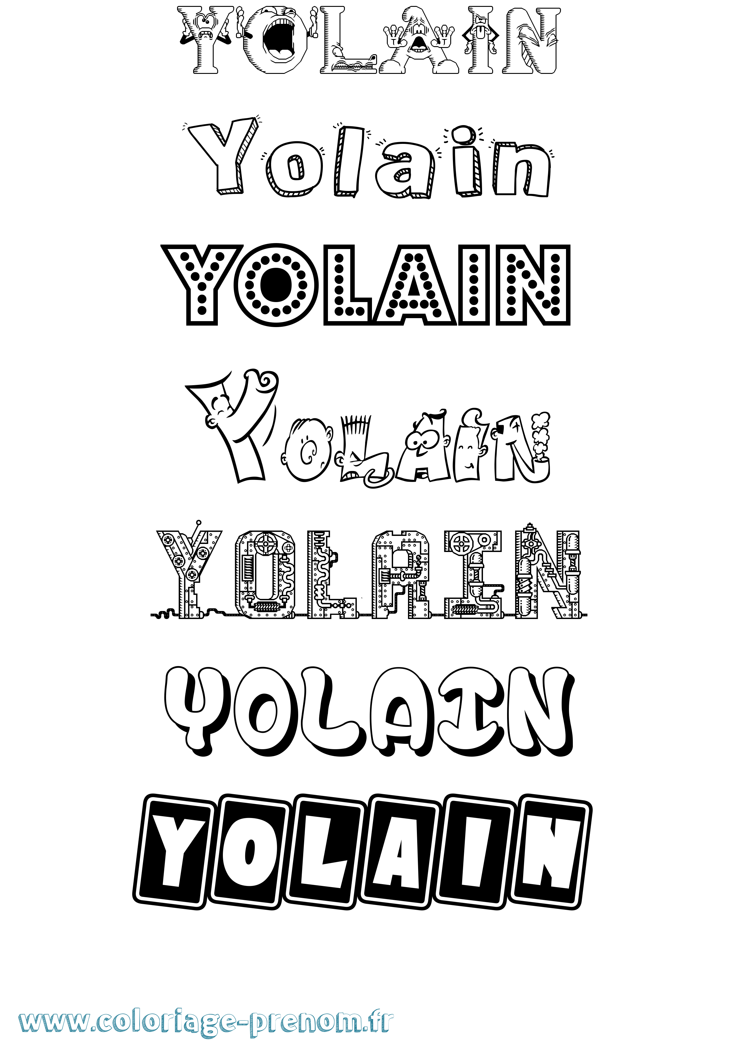 Coloriage Yolain Fun Coloriage prénom Yolain Fun