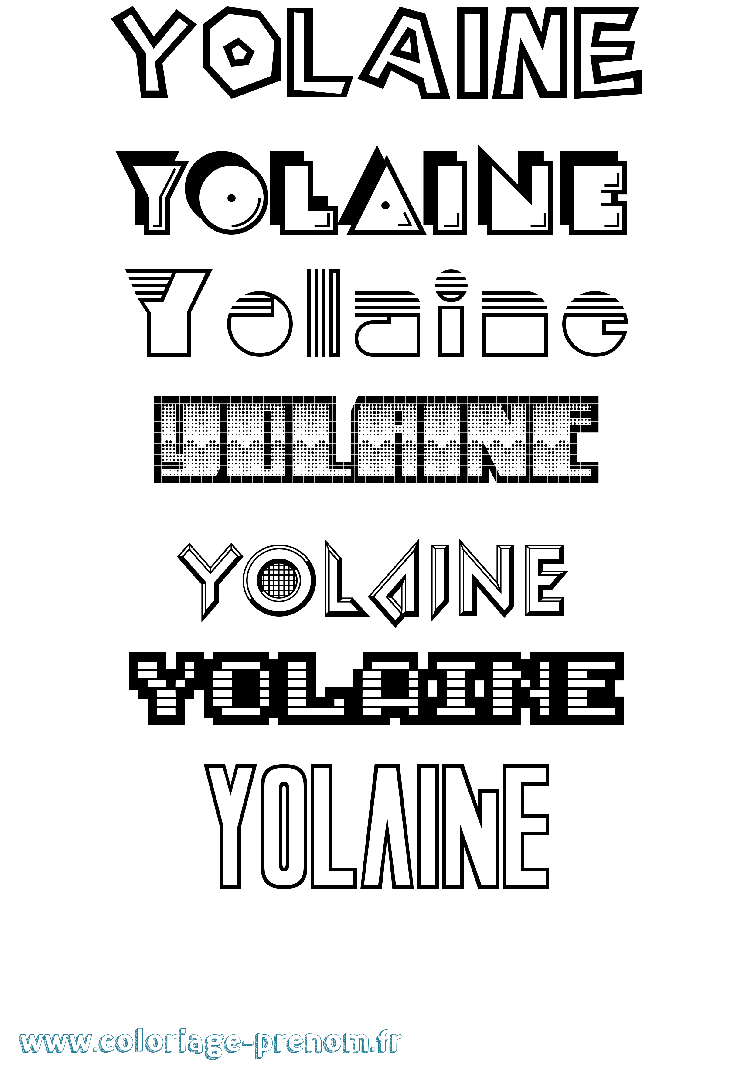 Coloriage Yolaine Jeux Vidéos Coloriage prénom Yolaine Jeux Vidéos