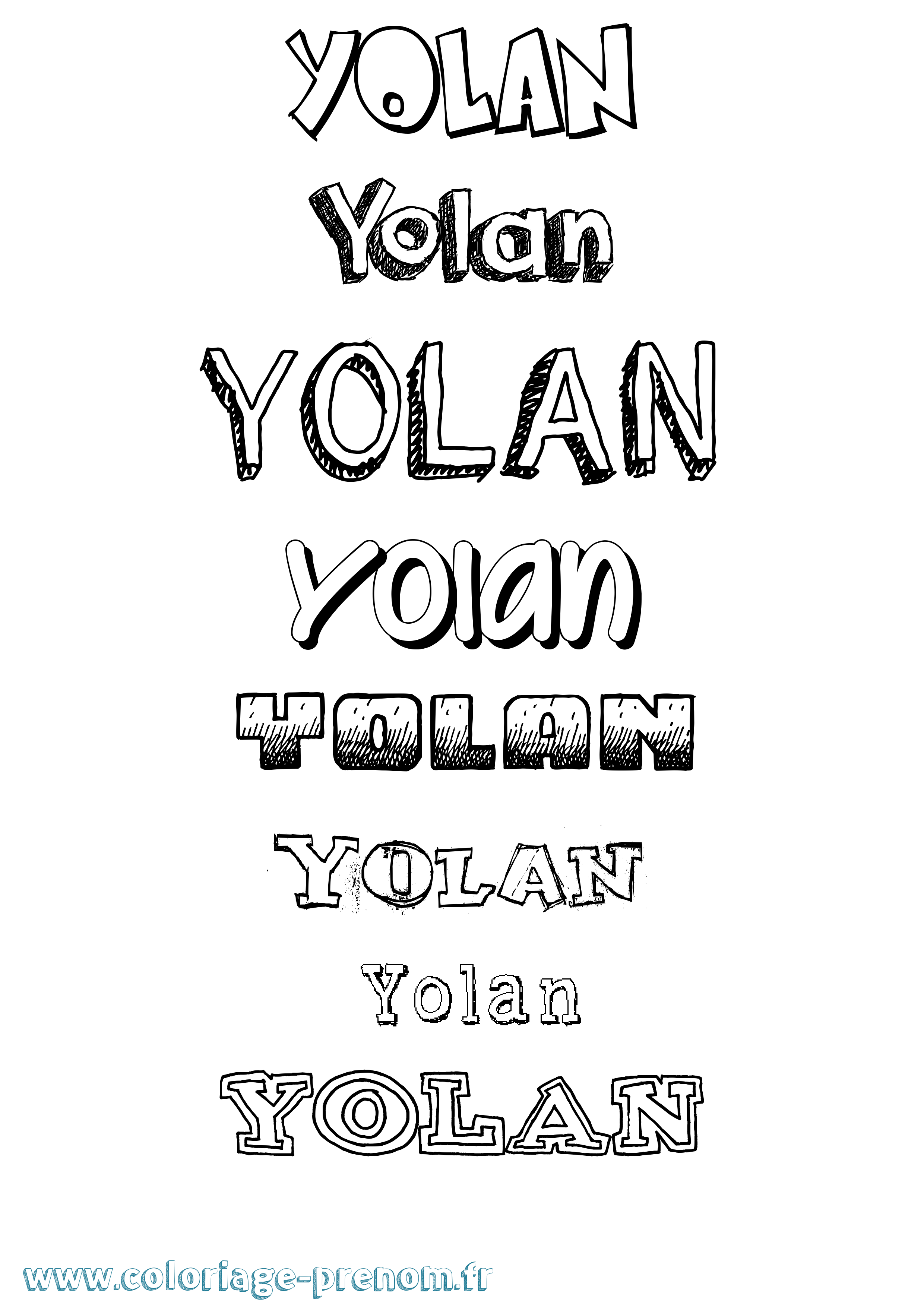Coloriage Yolan Dessiné Coloriage prénom Yolan Dessiné