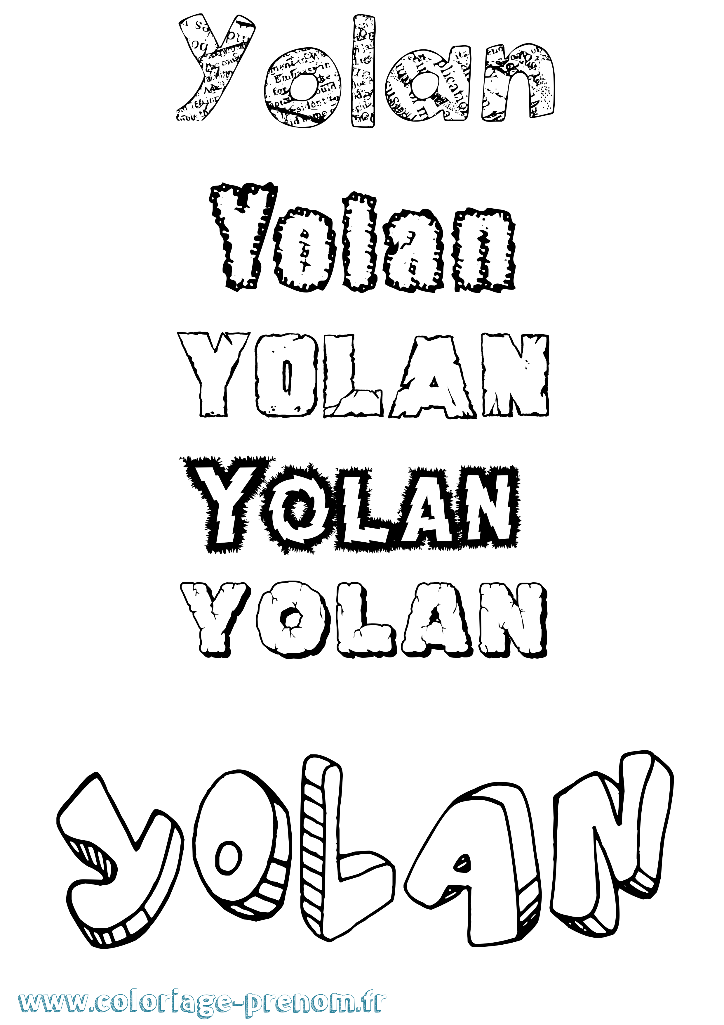 Coloriage Yolan Destructuré Coloriage prénom Yolan Destructuré