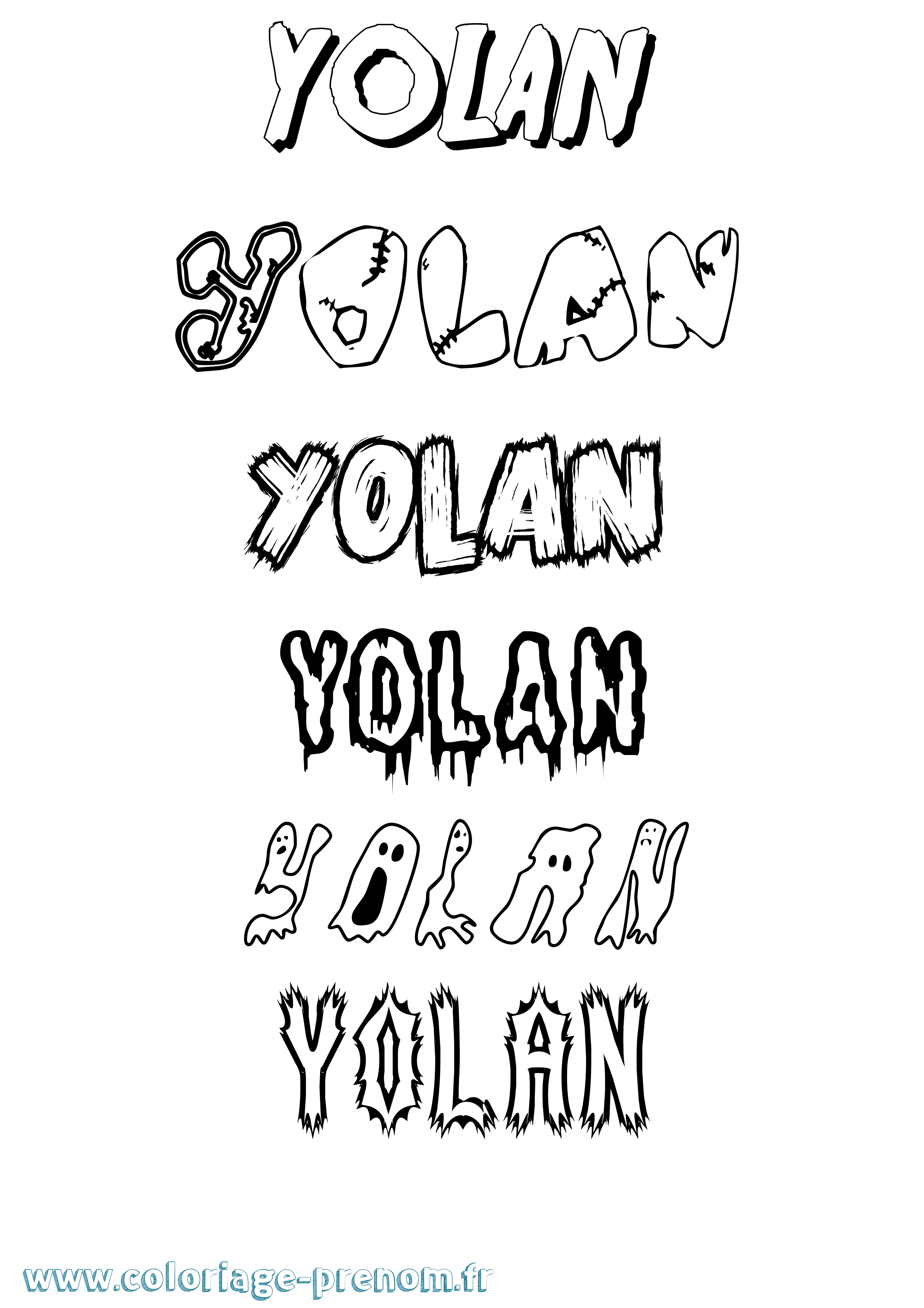 Coloriage Yolan Frisson Coloriage prénom Yolan Frisson