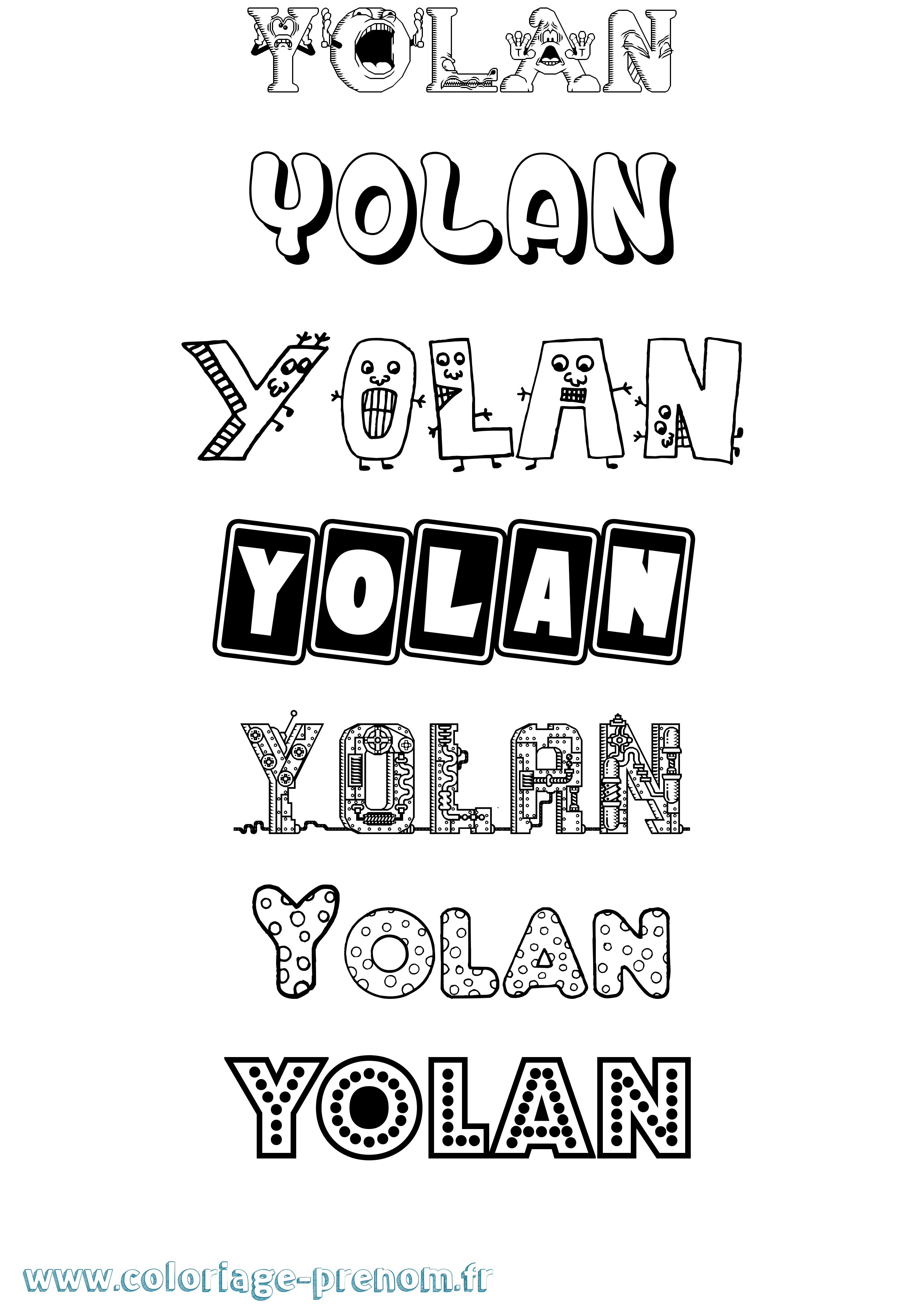 Coloriage Yolan Fun Coloriage prénom Yolan Fun