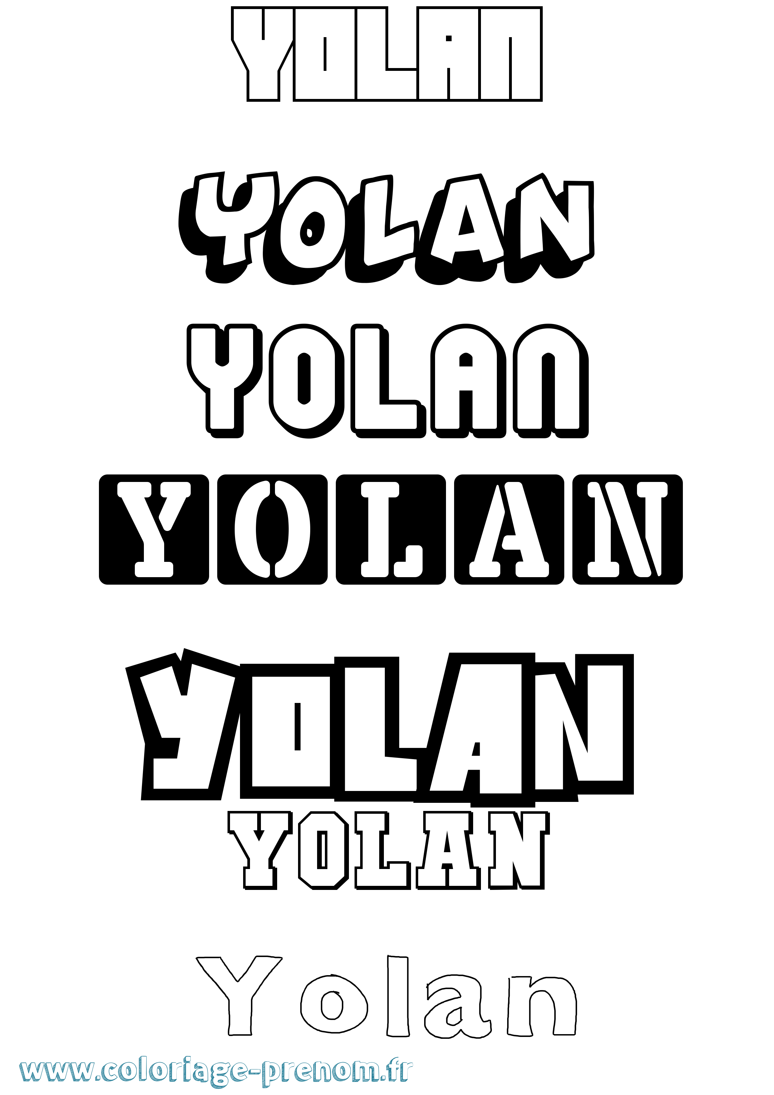 Coloriage Yolan Simple Coloriage prénom Yolan Simple