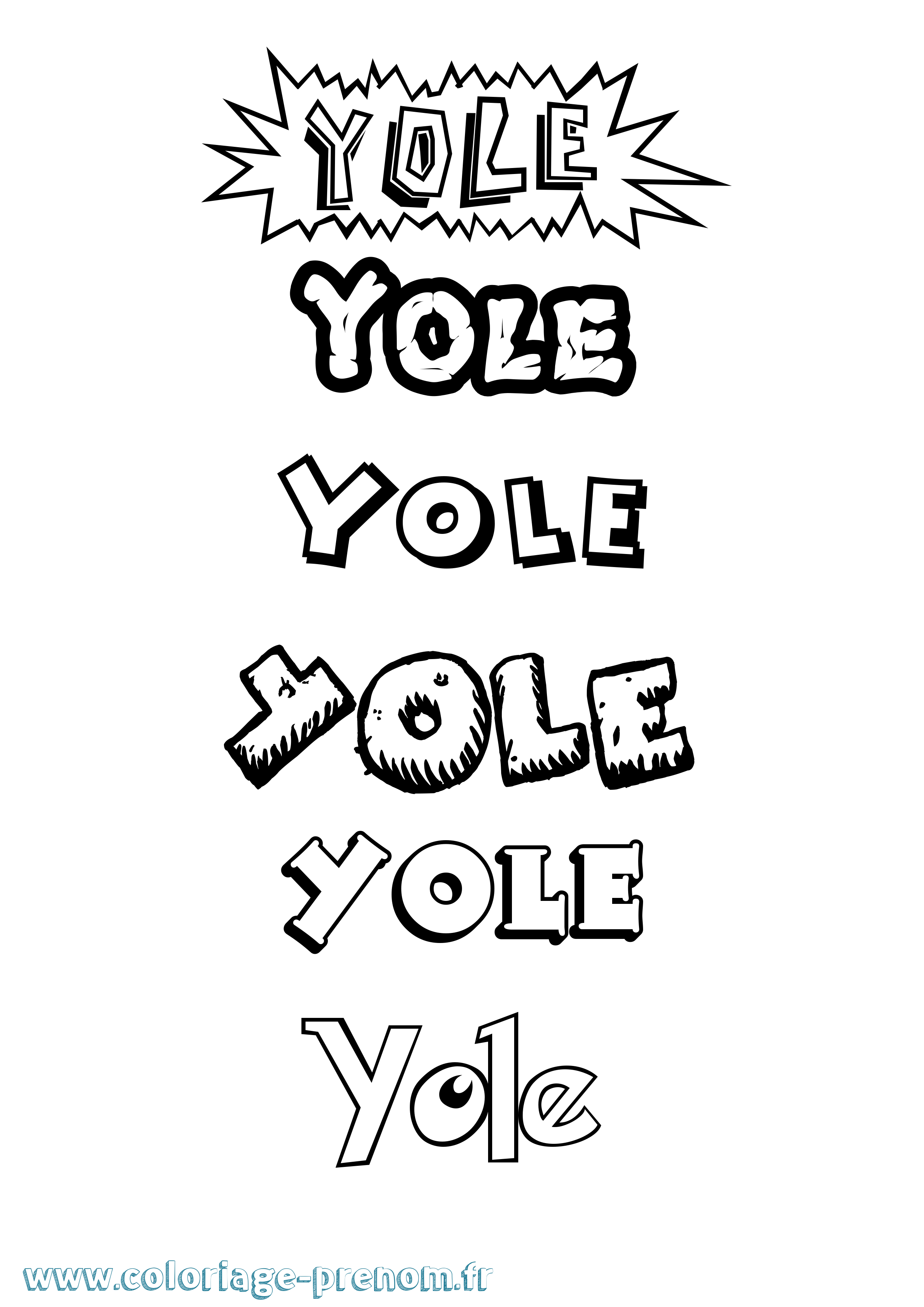 Coloriage Yole Dessin Animé Coloriage prénom Yole Dessin Animé