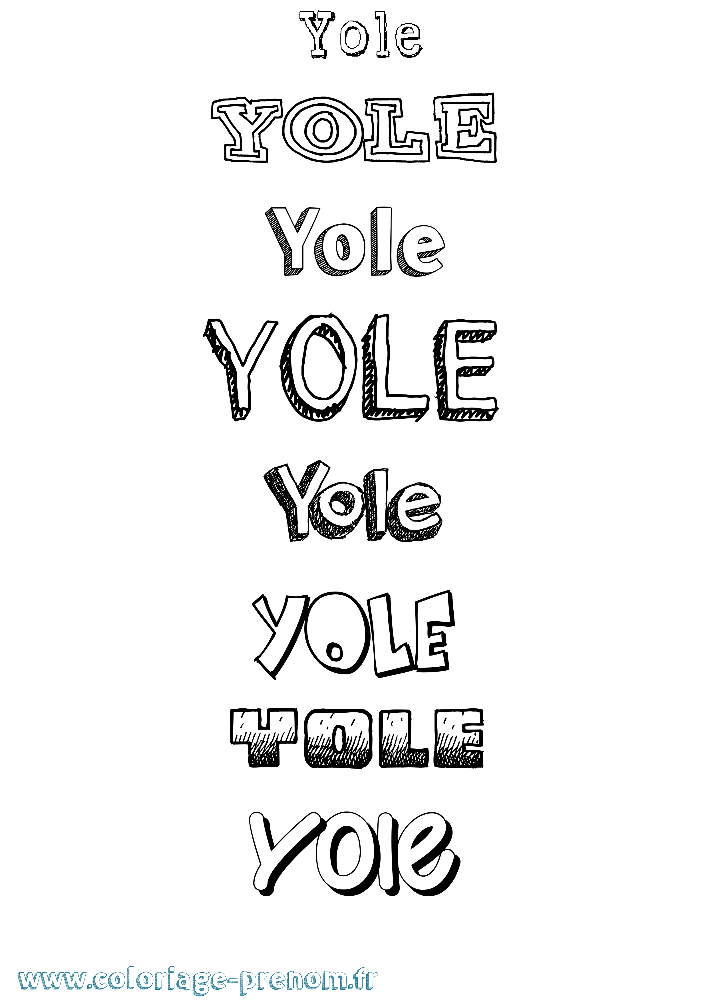 Coloriage Yole Dessiné Coloriage prénom Yole Dessiné