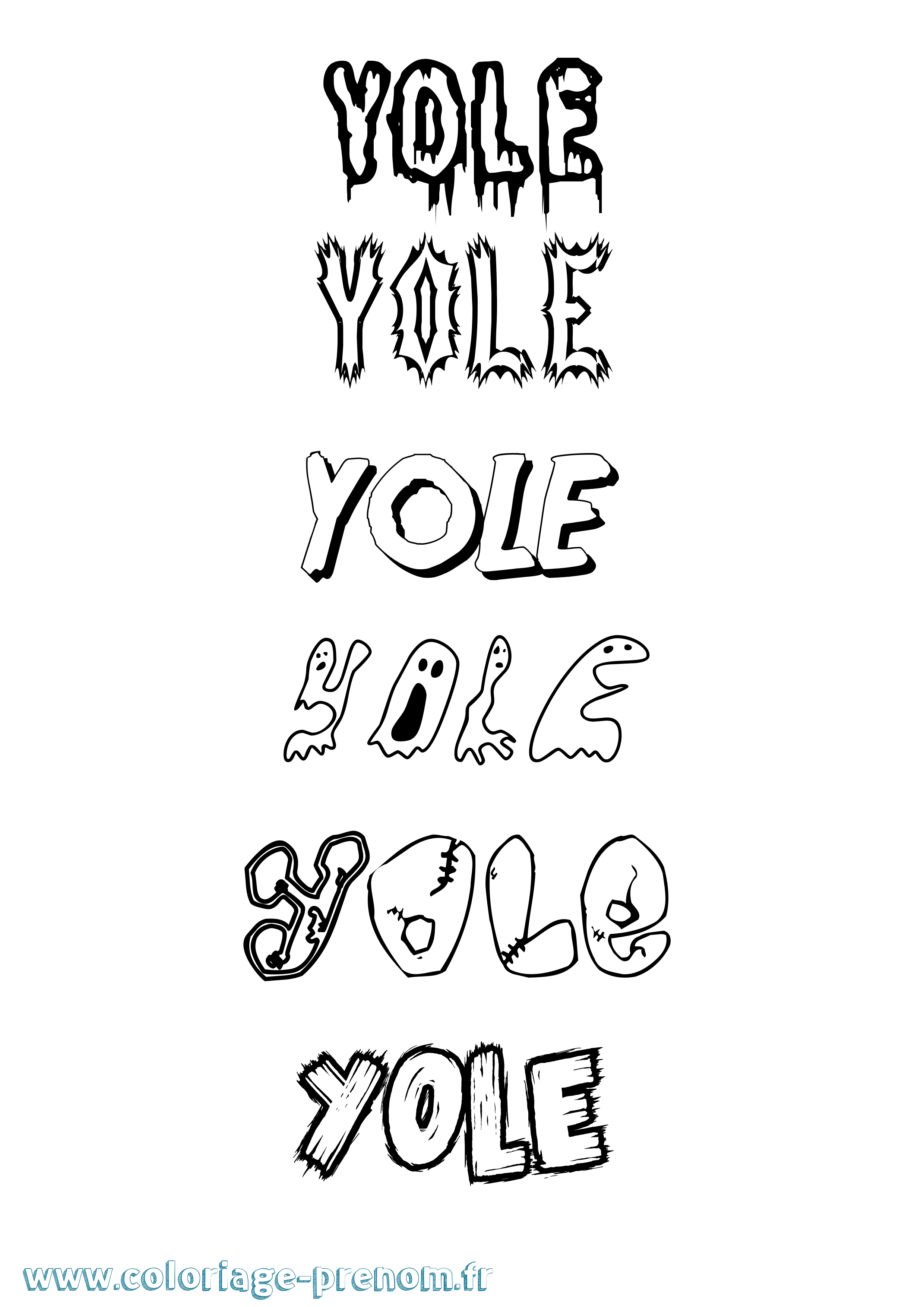 Coloriage Yole Frisson Coloriage prénom Yole Frisson