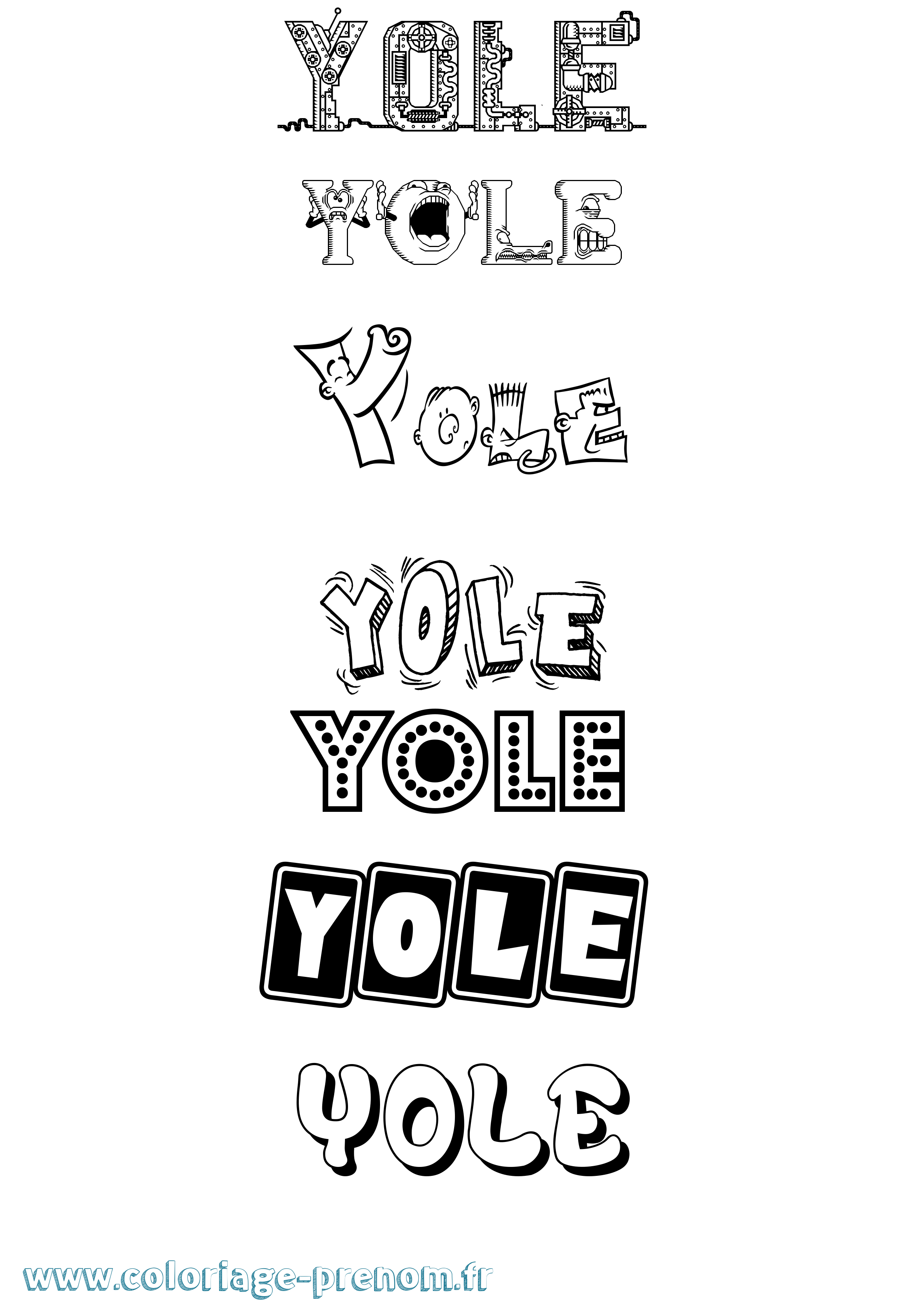 Coloriage Yole Fun Coloriage prénom Yole Fun