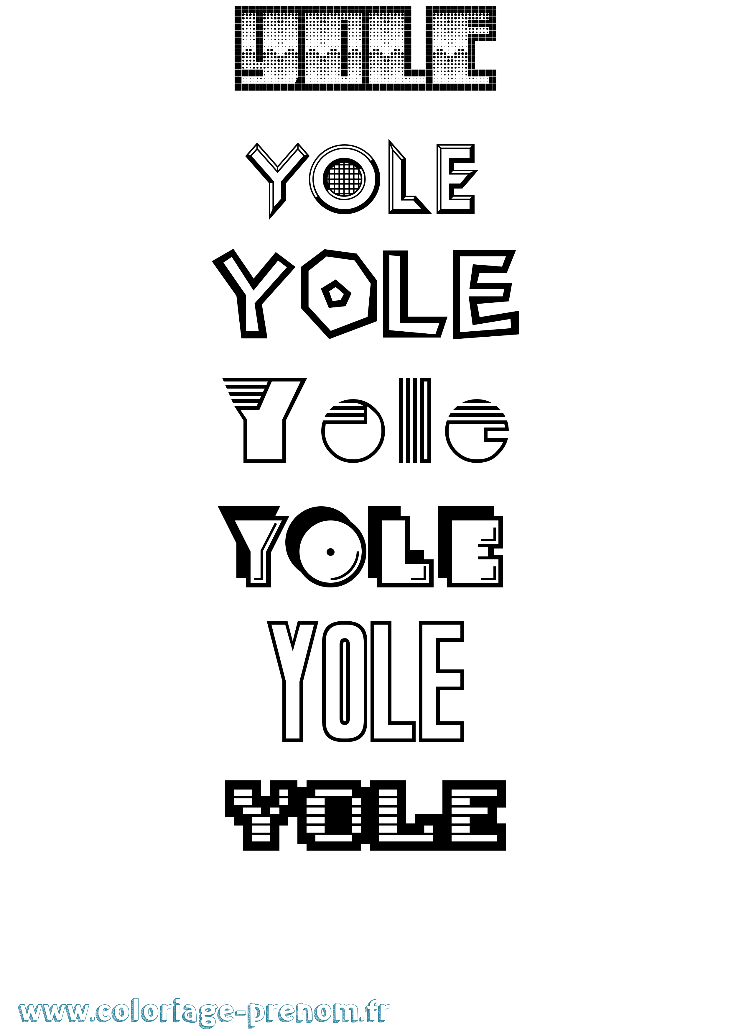 Coloriage Yole Jeux Vidéos Coloriage prénom Yole Jeux Vidéos