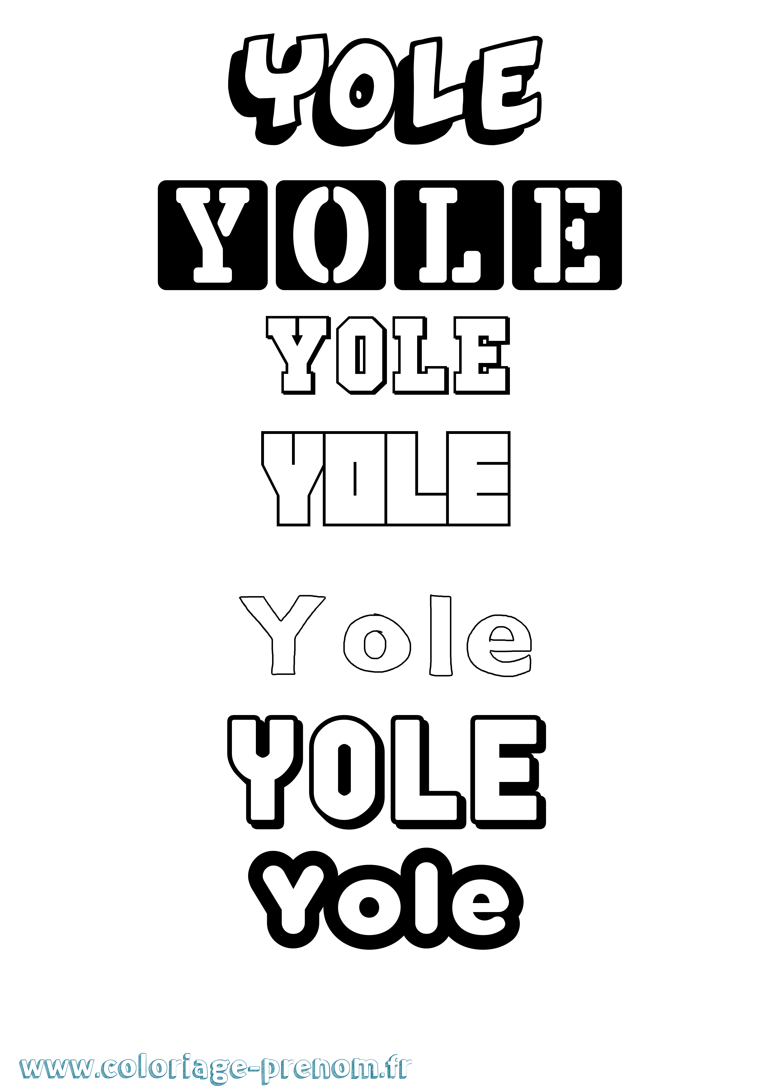 Coloriage Yole Simple Coloriage prénom Yole Simple